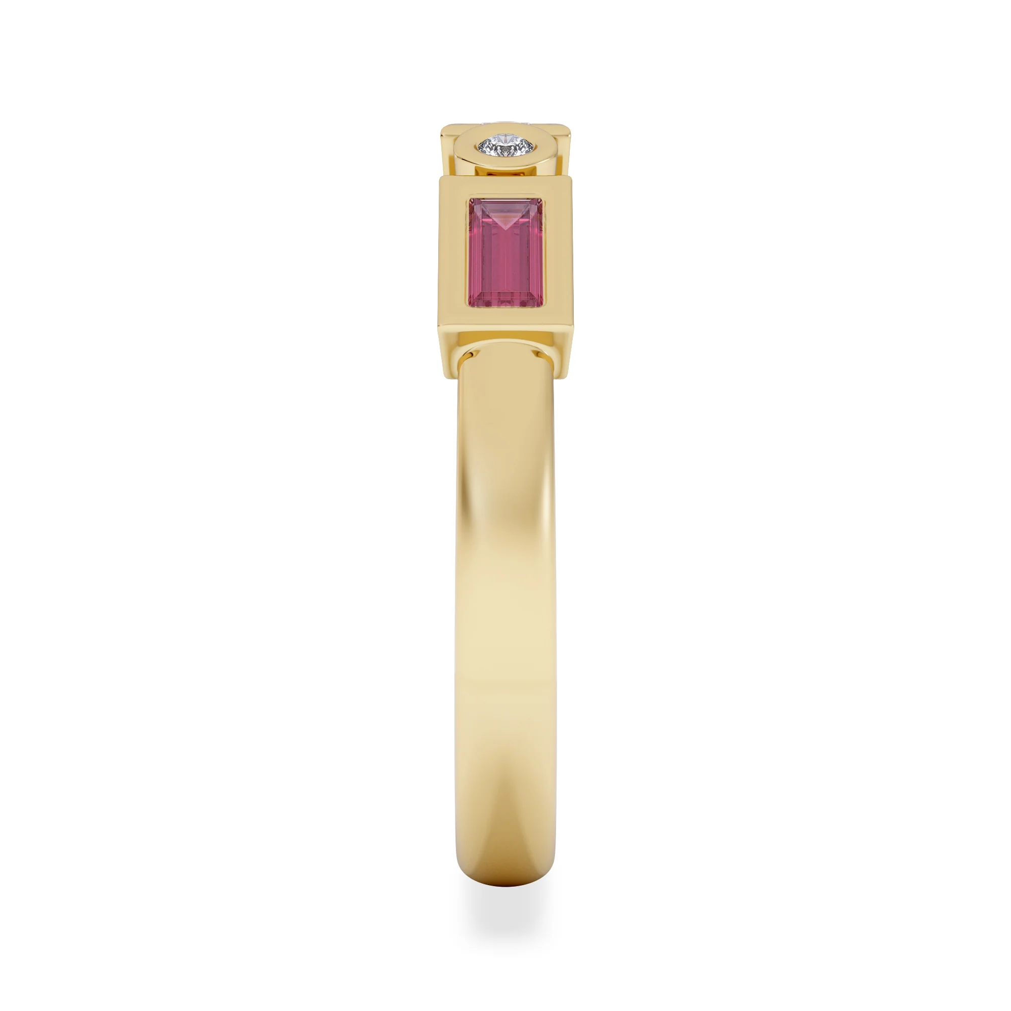 Forme 0.37ct Baguette Cut Lab Ruby 5 Stone Ring in 18K Gold Vermeil - Image 5