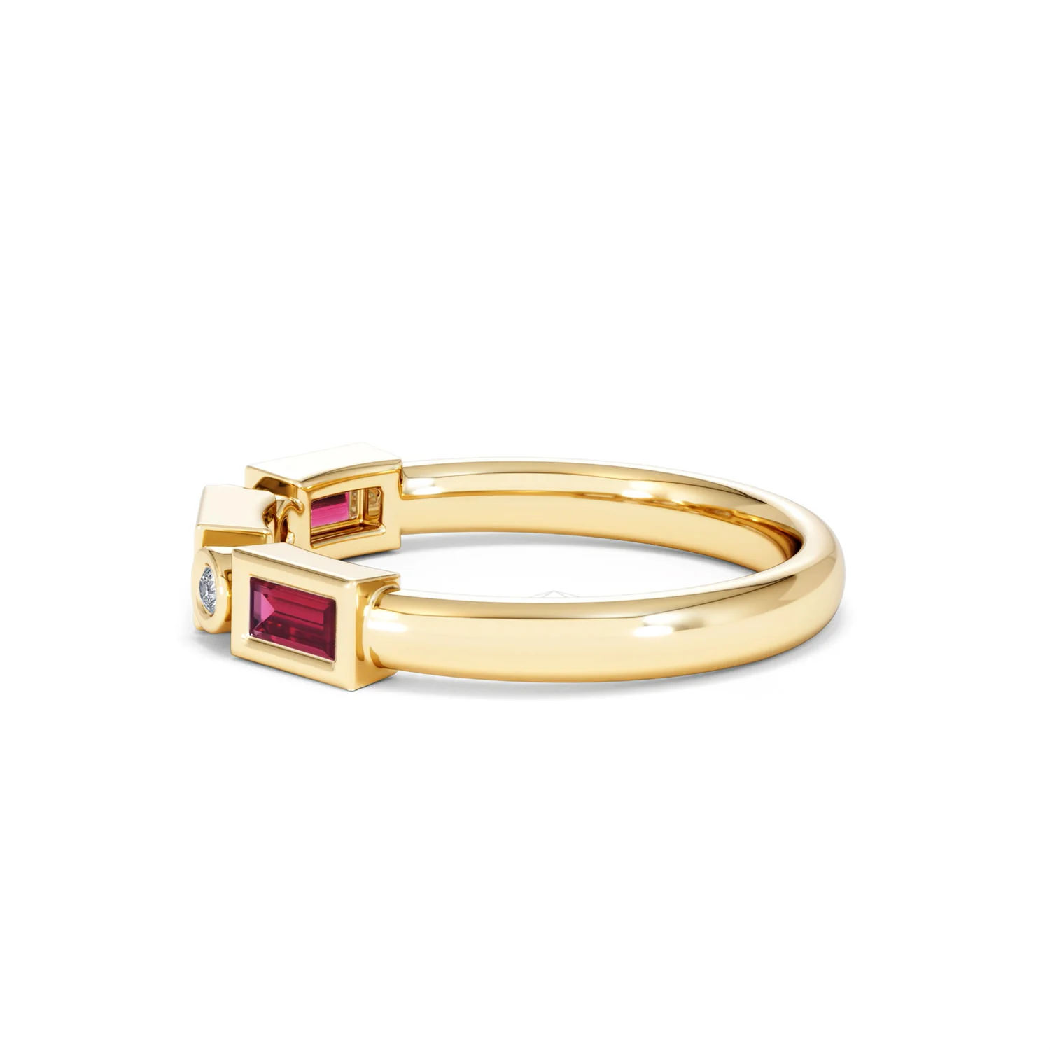 Forme 0.37ct Baguette Cut Lab Ruby 5 Stone Ring in 18K Gold Vermeil - Image 67