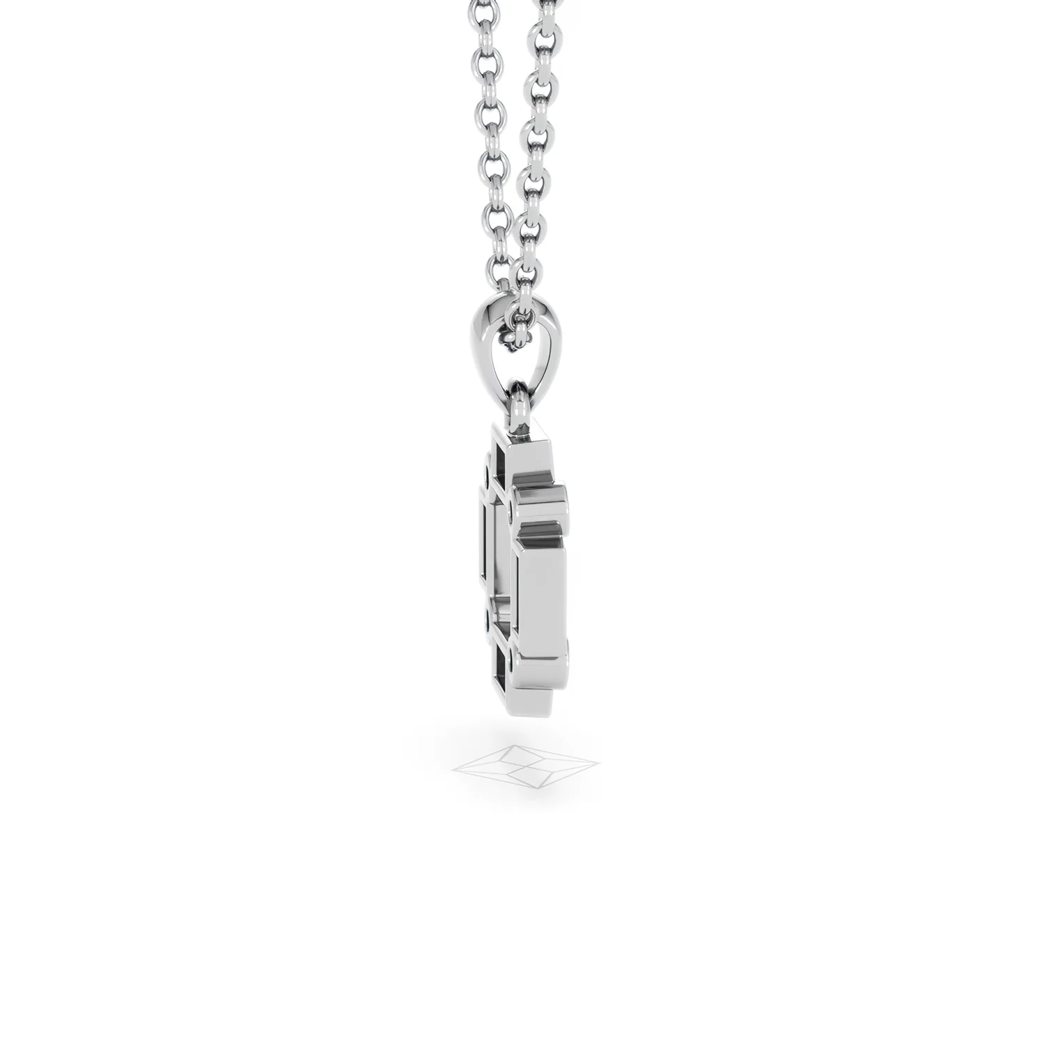 Forme 0.48ct Baguette Cut Lab Emerald Pendant Necklace in Sterling Silver - Image 29