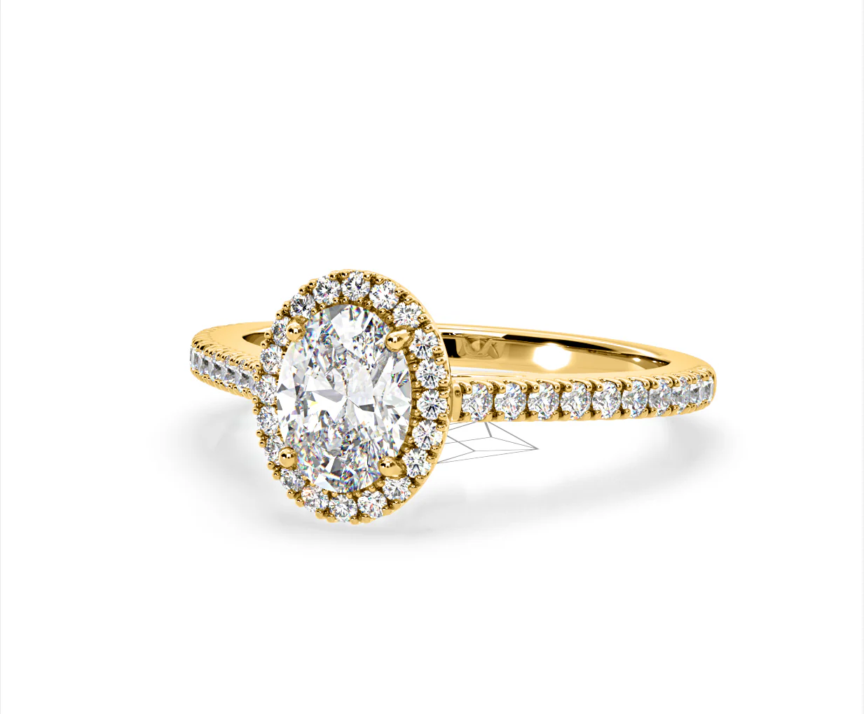 Georgina Lab Oval Diamond Halo Engagement Ring 18K Gold 1.55ct F/VS1 - Image 91