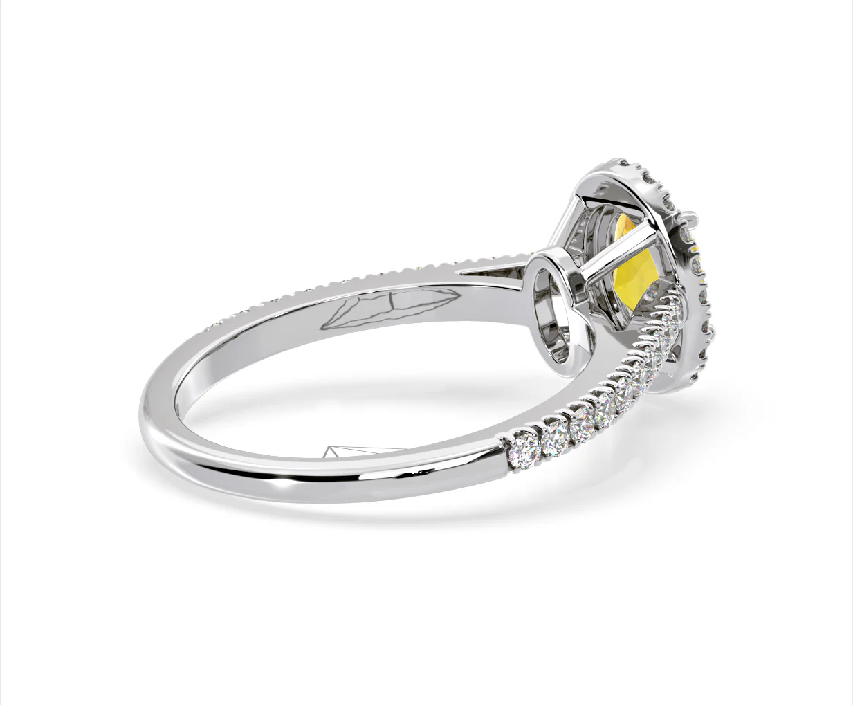 Georgina Yellow Lab Diamond Oval Halo 1.60ct Ring in 18K White Gold - Elara Collection - Image 58