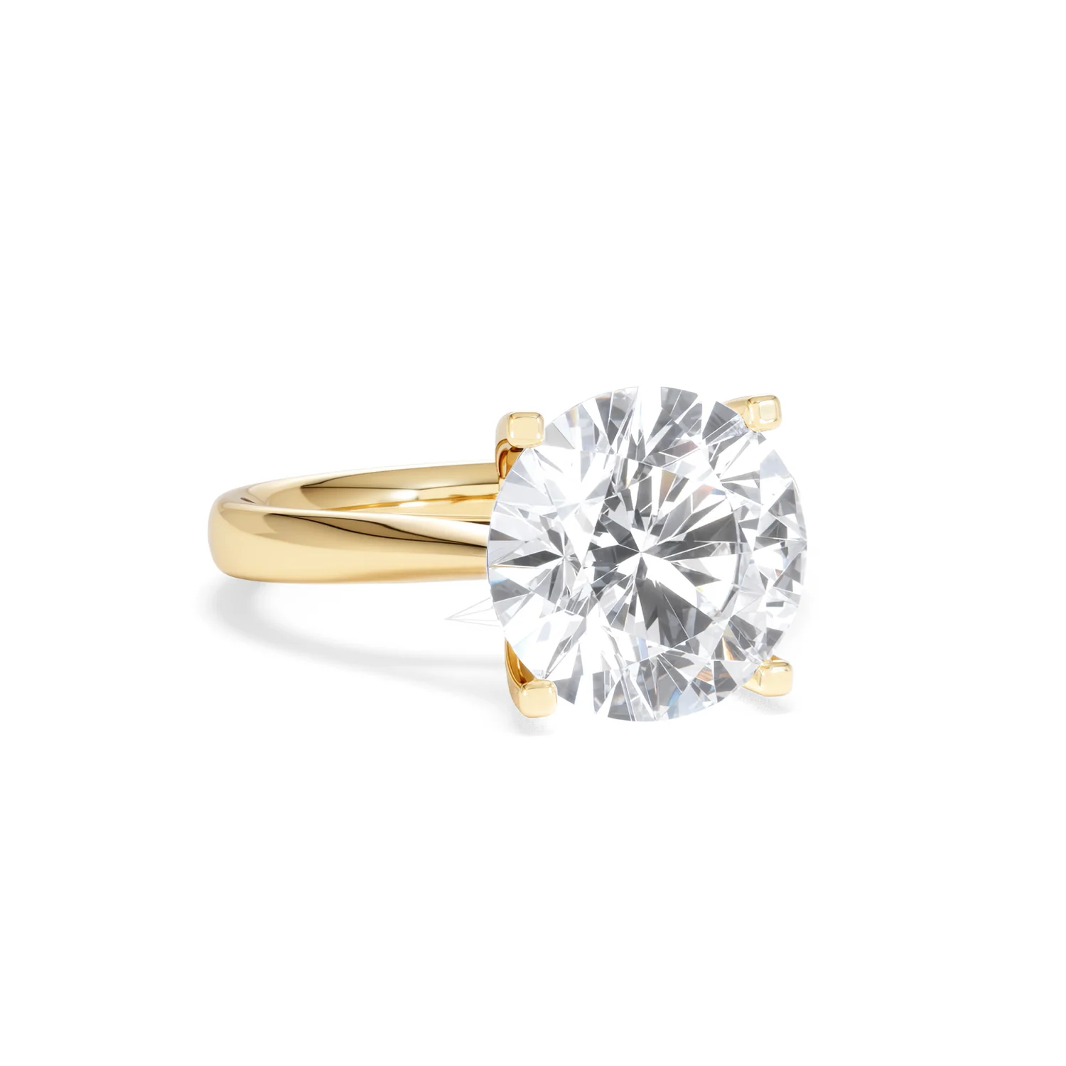Grace 5.00ct Lab Diamond Round Cut Engagement Ring in 18K Yellow Gold G/VS1 - Image 11