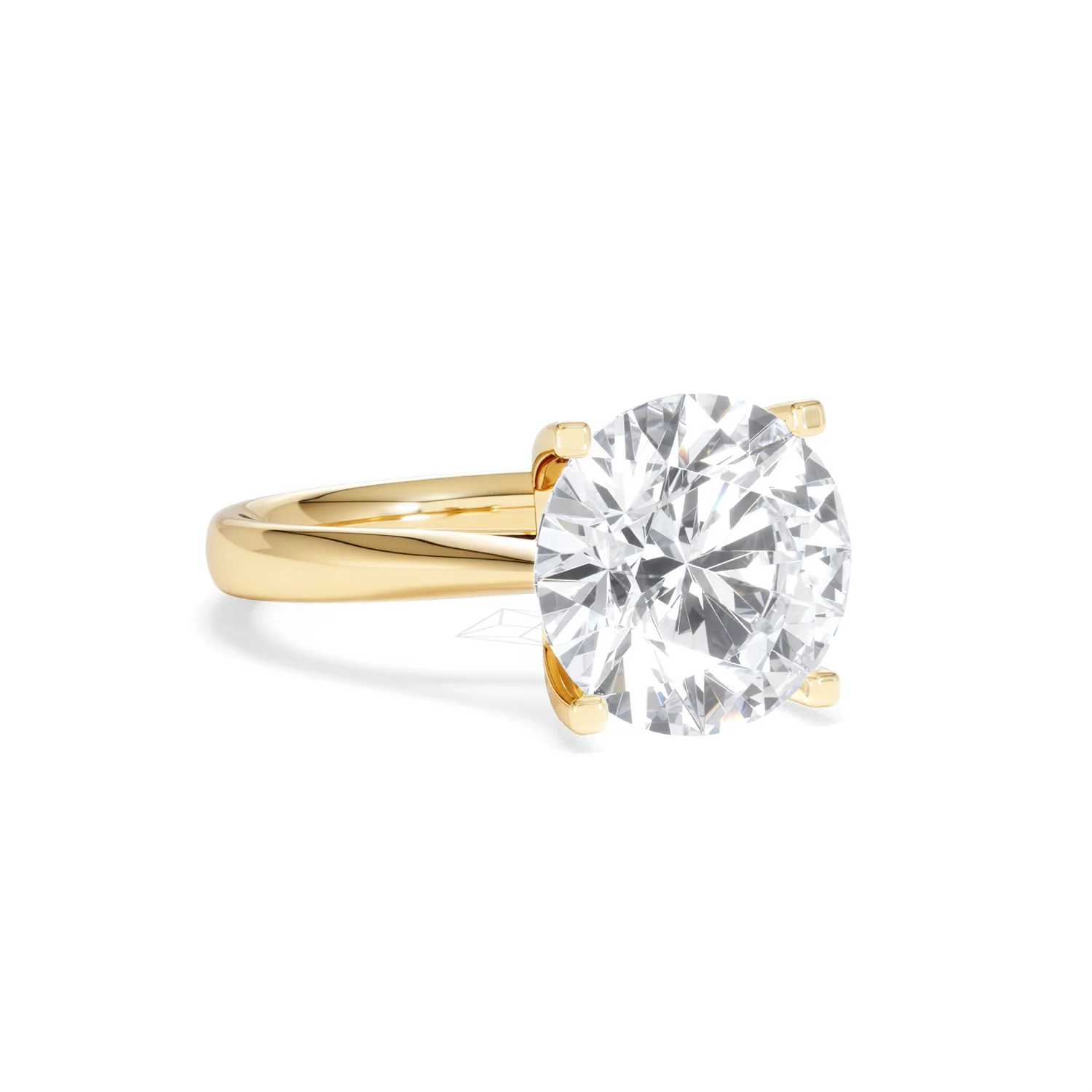 Grace 5.00ct Lab Diamond Round Cut Engagement Ring in 18K Yellow Gold G/VS1 - Image 12