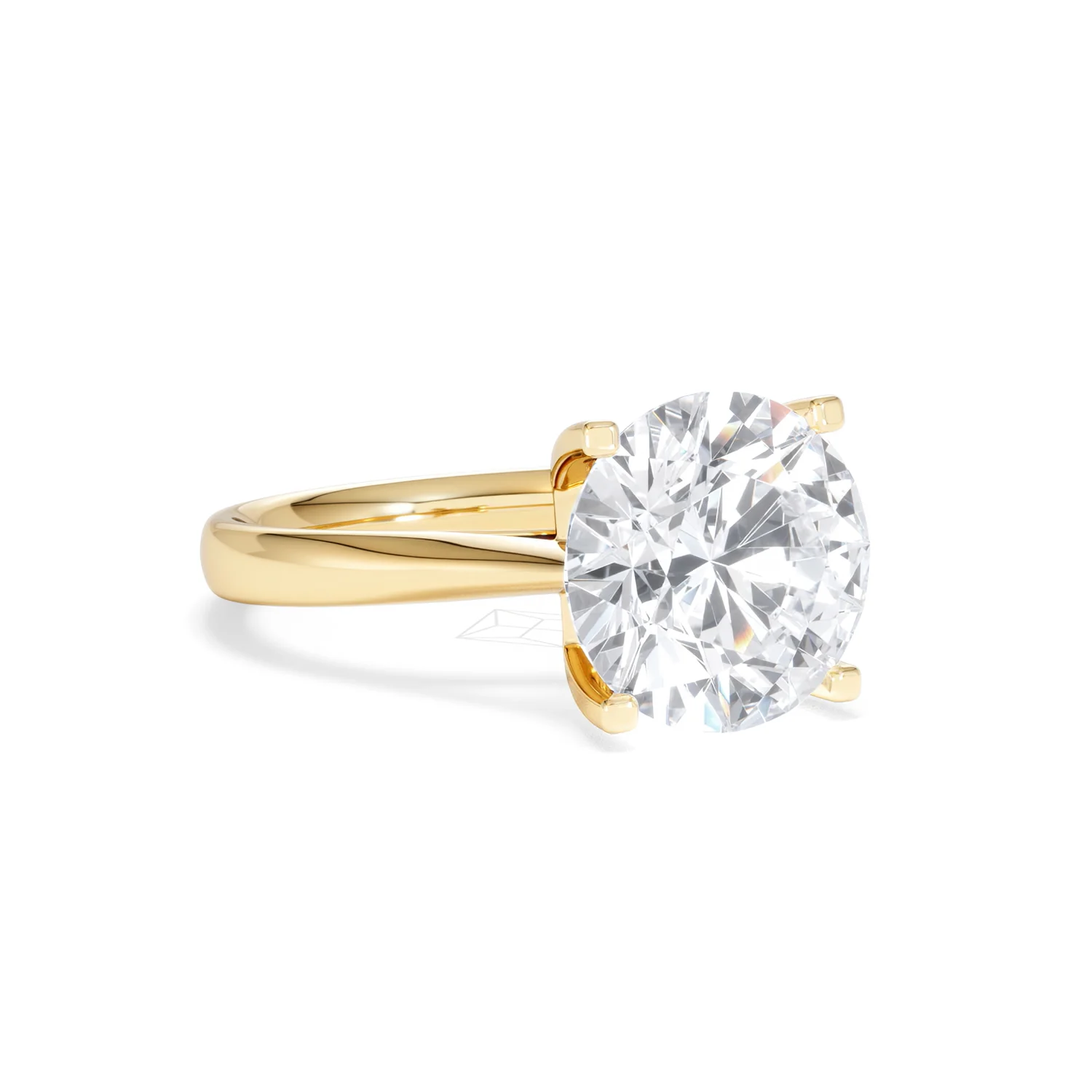 Grace 5.00ct Lab Diamond Round Cut Engagement Ring in 18K Yellow Gold G/VS1 - Image 13