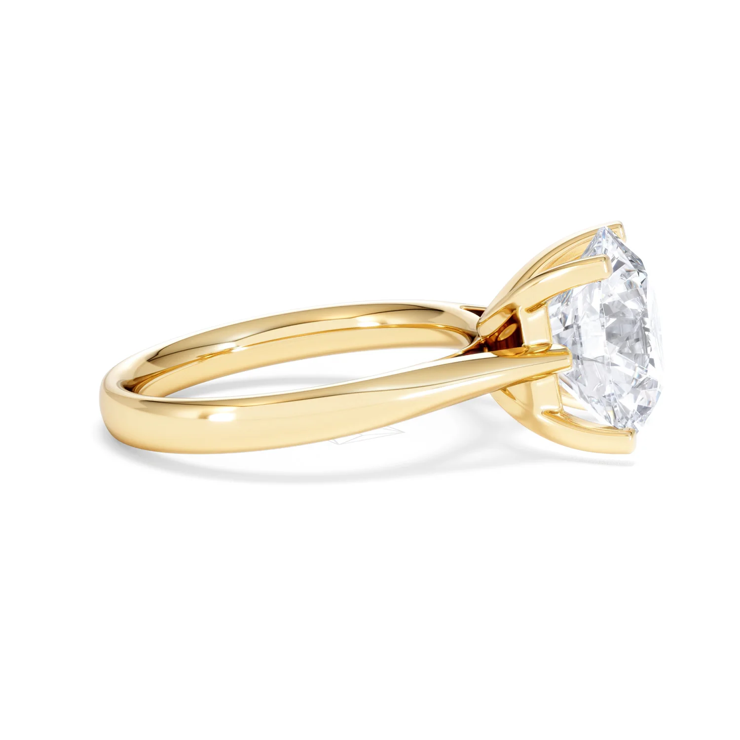 Grace 5.00ct Lab Diamond Round Cut Engagement Ring in 18K Yellow Gold G/VS1 - Image 25