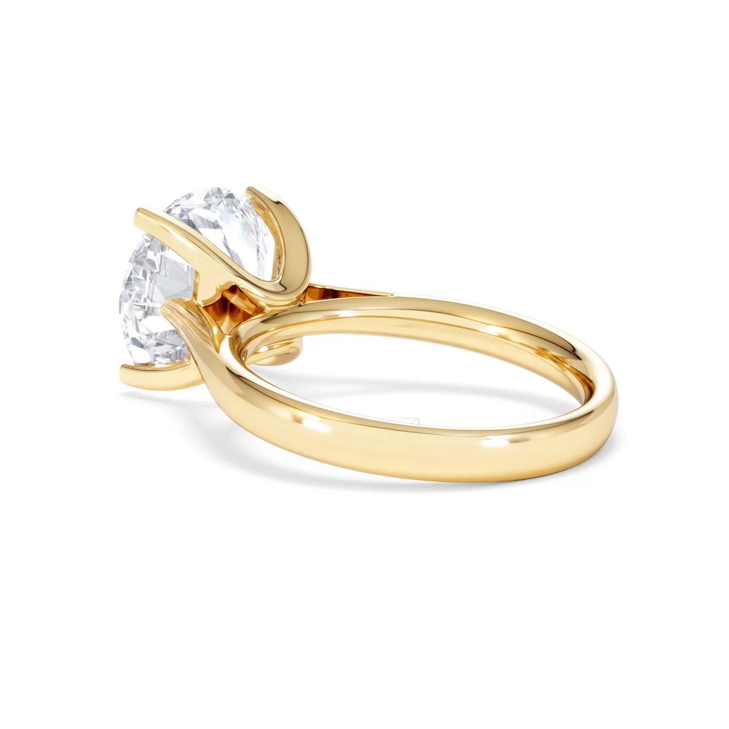 Grace 5.00ct Lab Diamond Round Cut Engagement Ring in 18K Yellow Gold G/VS1 - Image 57