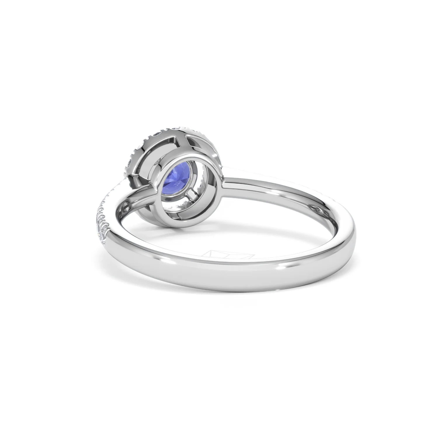 Halo Tanzanite 8.7mm And 0.36ct Diamond 18K White Gold Ring - Image 53