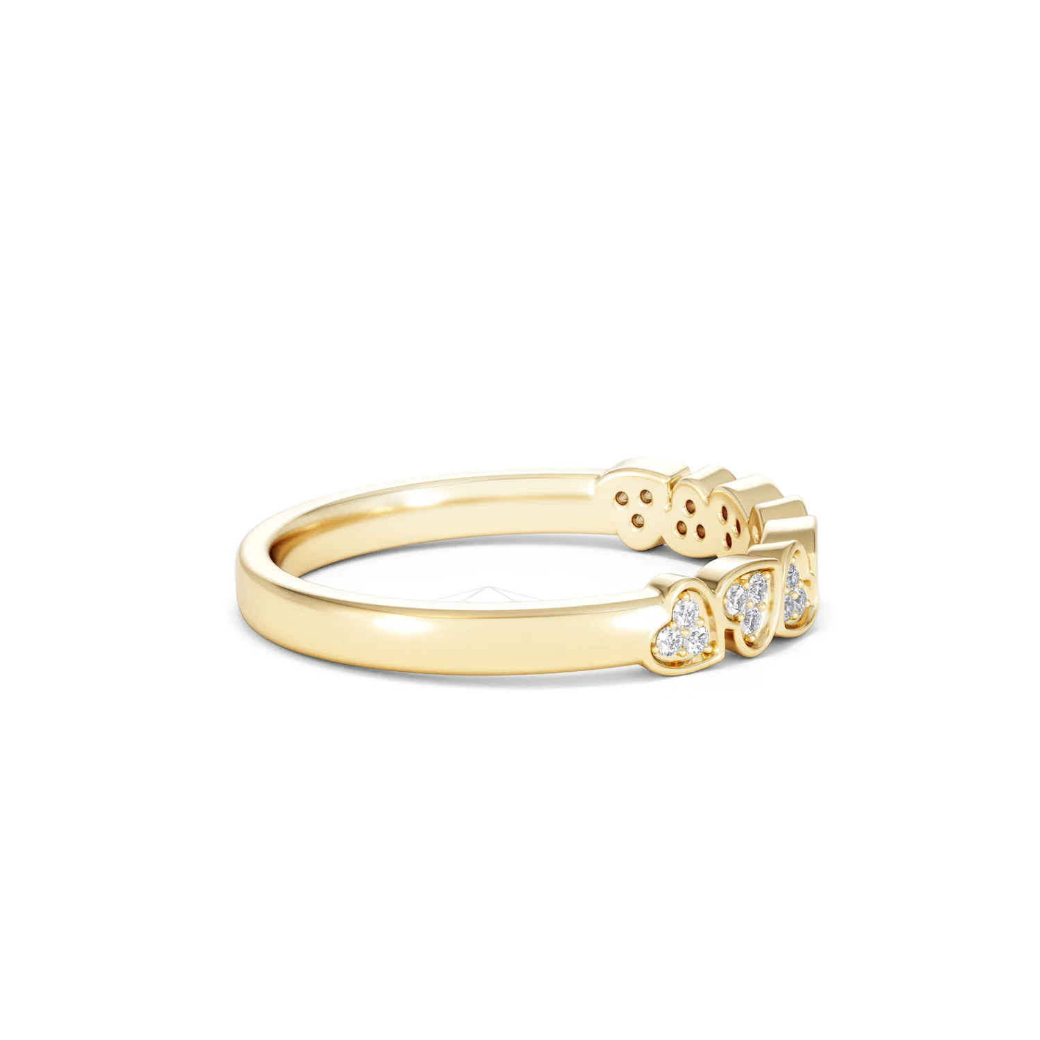 Heart Half Eternity Ring Lab Diamond 0.11ct in 18K Gold Vermeil - Image 31