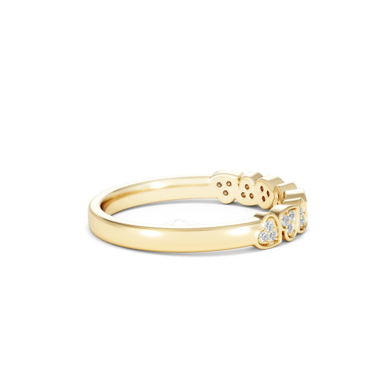 Heart Half Eternity Ring Lab Diamond 0.11ct in 18K Gold Vermeil - Image 33