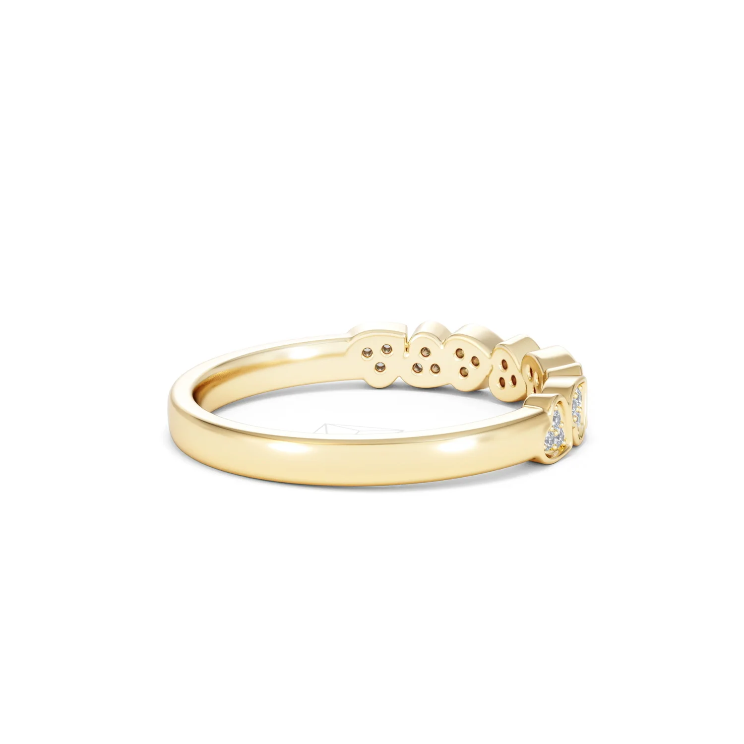 Heart Half Eternity Ring Lab Diamond 0.11ct in 18K Gold Vermeil - Image 37