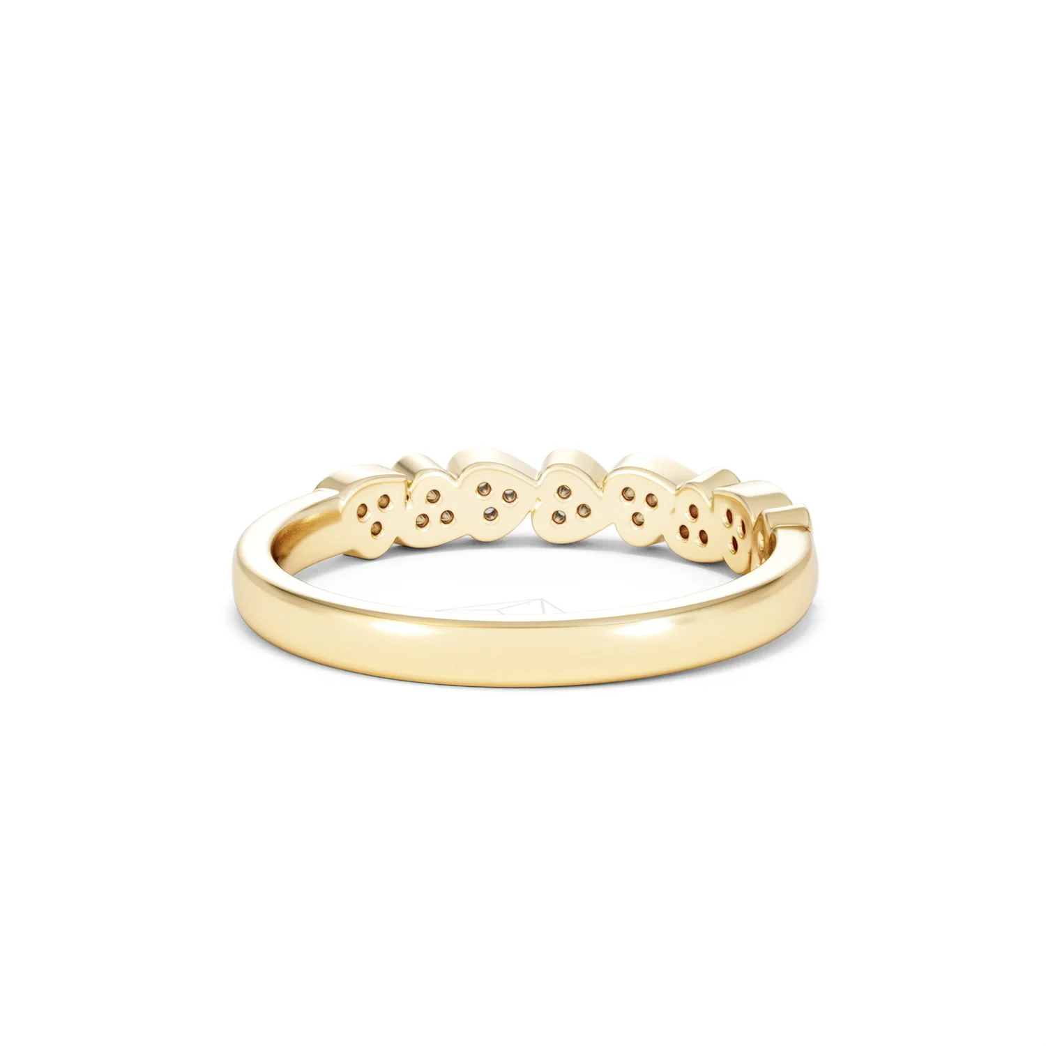 Heart Half Eternity Ring Lab Diamond 0.11ct in 18K Gold Vermeil - Image 46