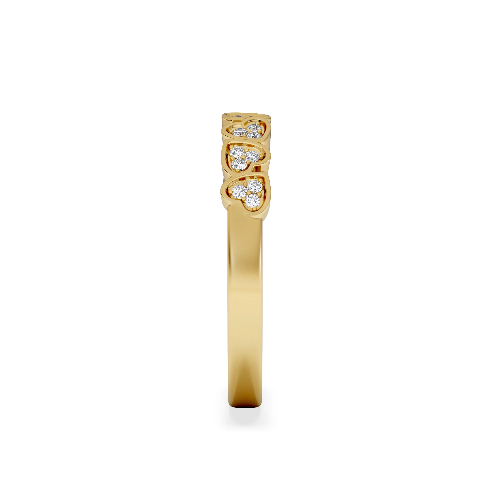 Heart Half Eternity Ring Lab Diamond 0.11ct in 18K Gold Vermeil - Image 5