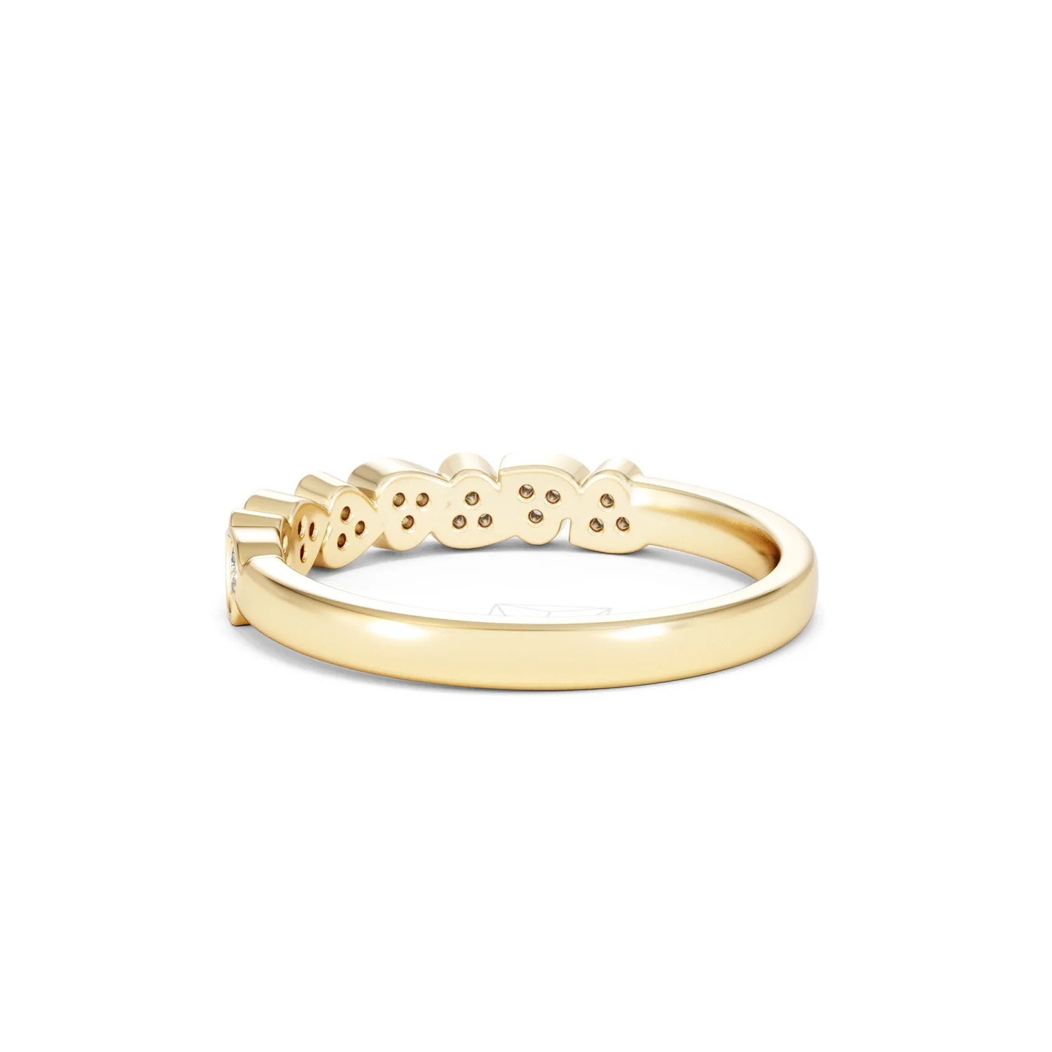 Heart Half Eternity Ring Lab Diamond 0.11ct in 18K Gold Vermeil - Image 59