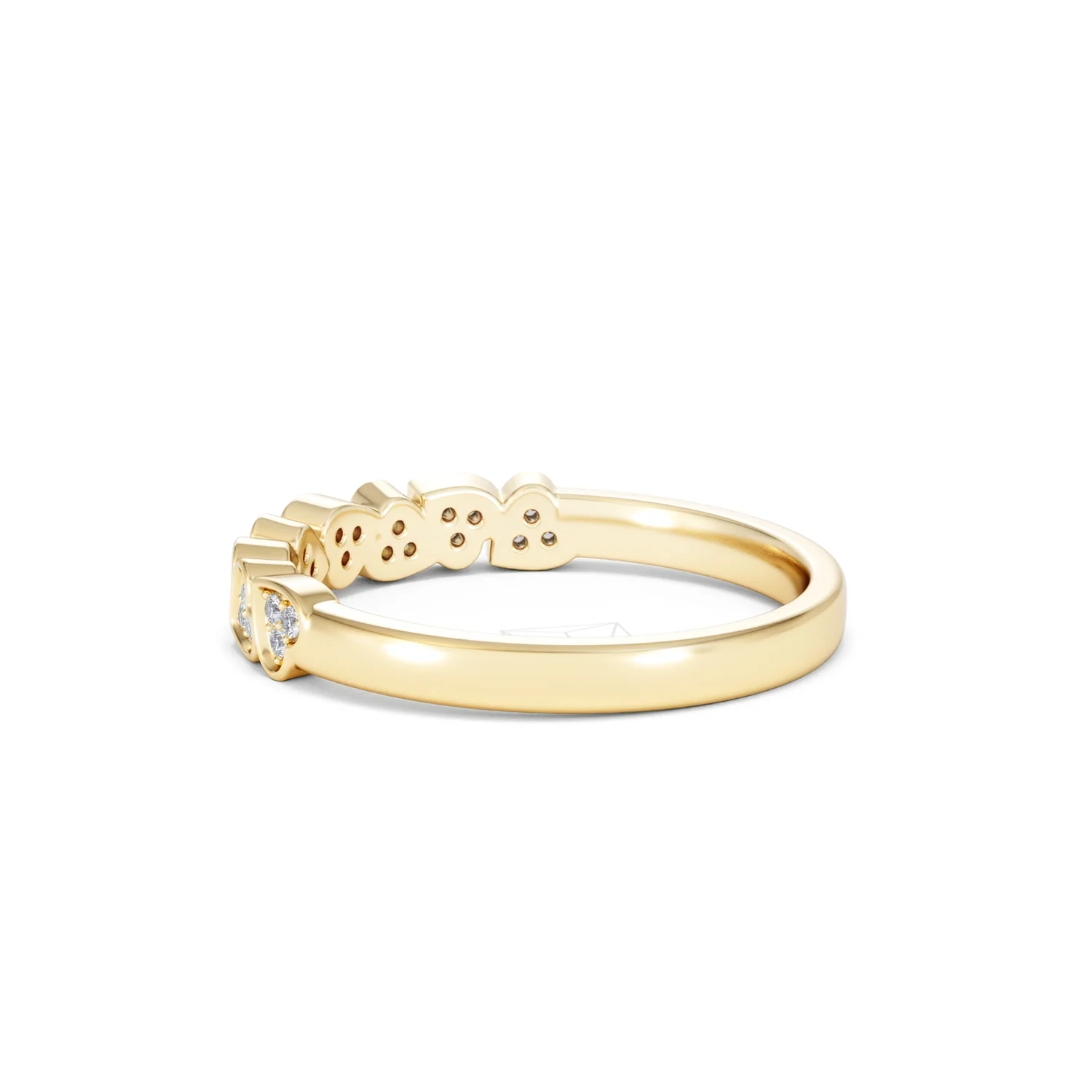 Heart Half Eternity Ring Lab Diamond 0.11ct in 18K Gold Vermeil - Image 64