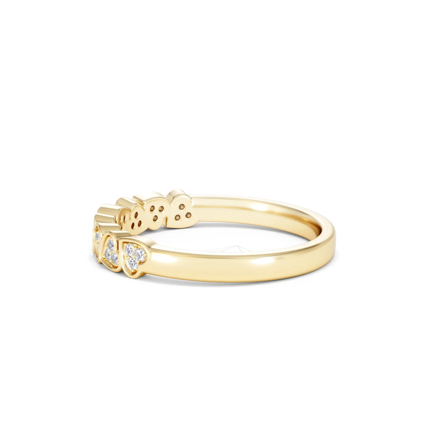 Heart Half Eternity Ring Lab Diamond 0.11ct in 18K Gold Vermeil - Image 68