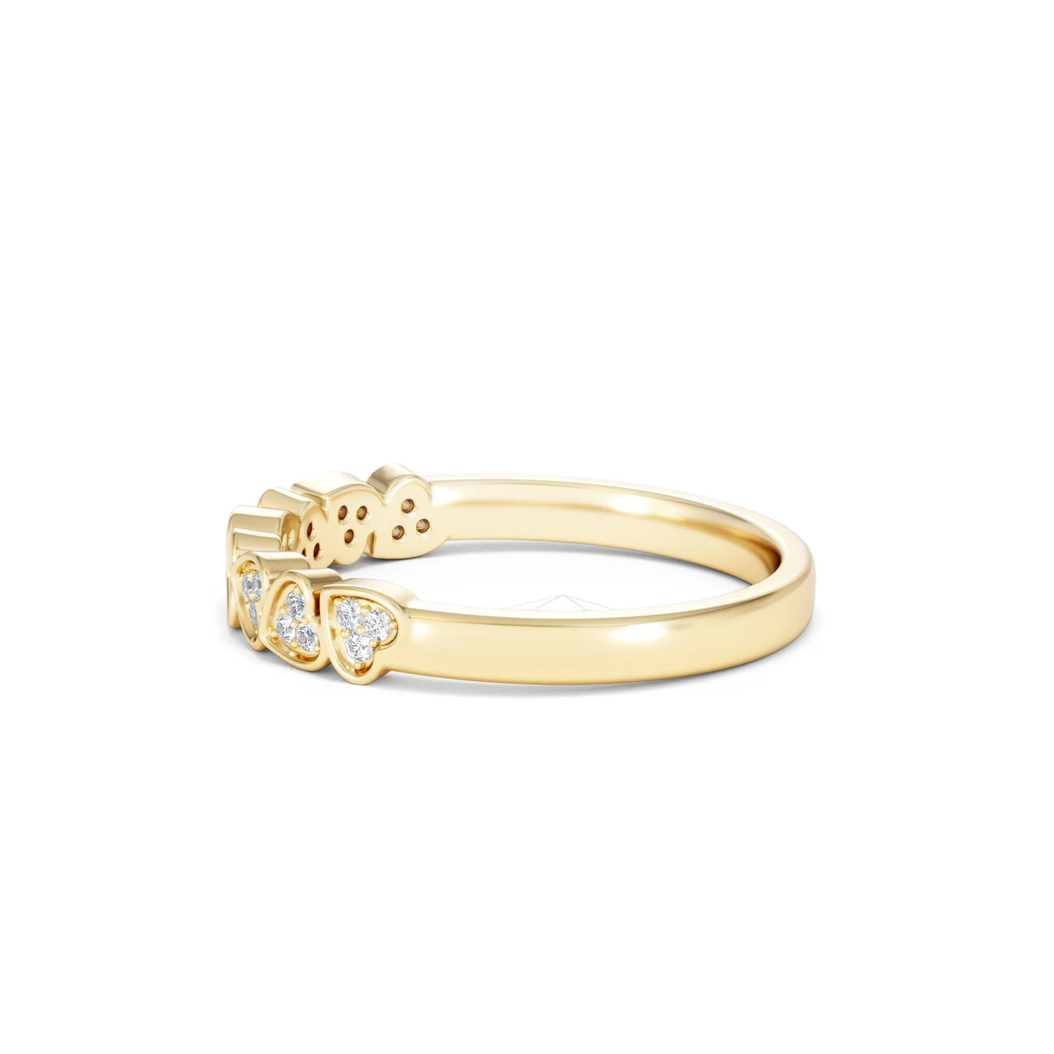 Heart Half Eternity Ring Lab Diamond 0.11ct in 18K Gold Vermeil - Image 70