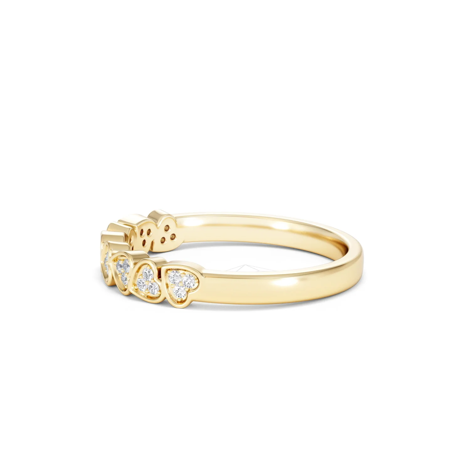 Heart Half Eternity Ring Lab Diamond 0.11ct in 18K Gold Vermeil - Image 72