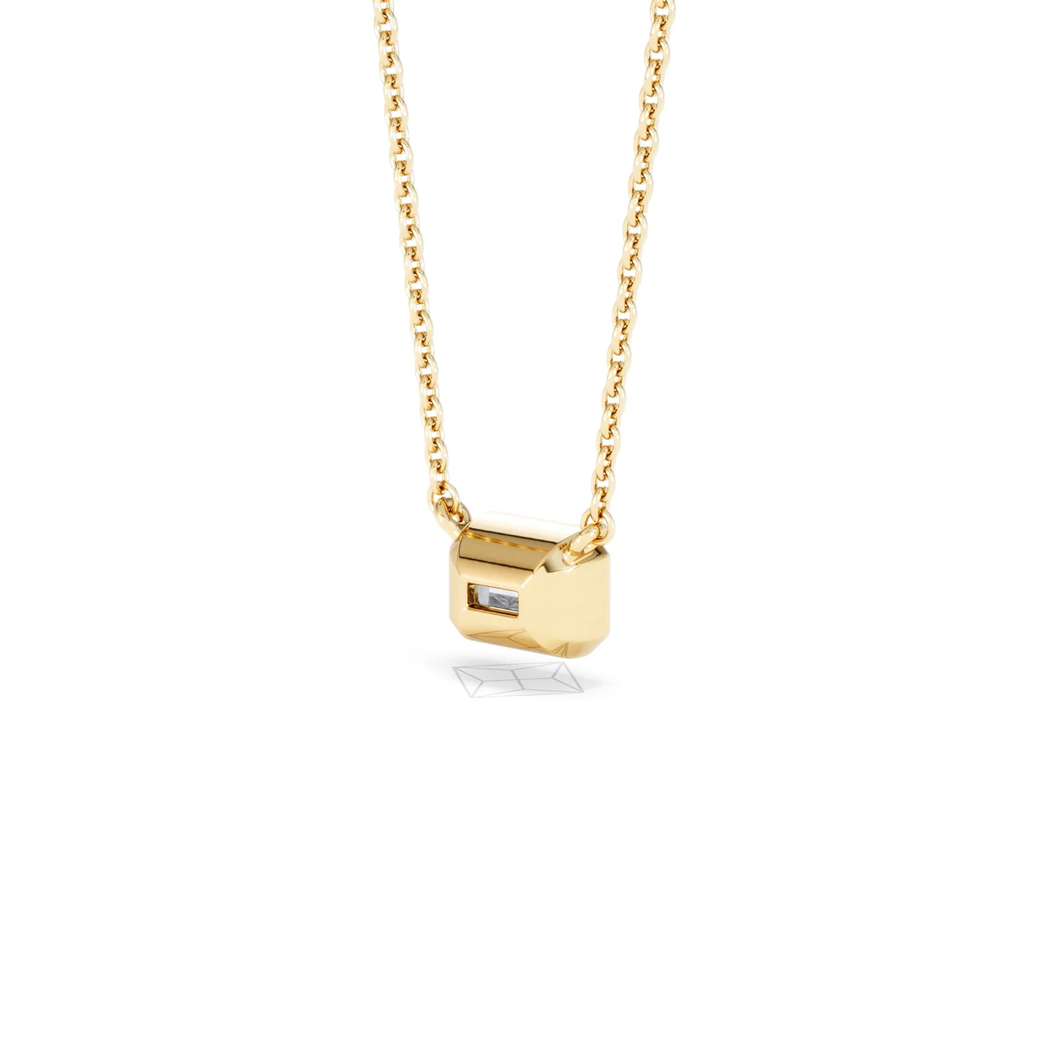 Horizon Emerald Cut Lab Diamond Solitaire Necklace 0.50ct H/SI in 9K Gold - Image 42