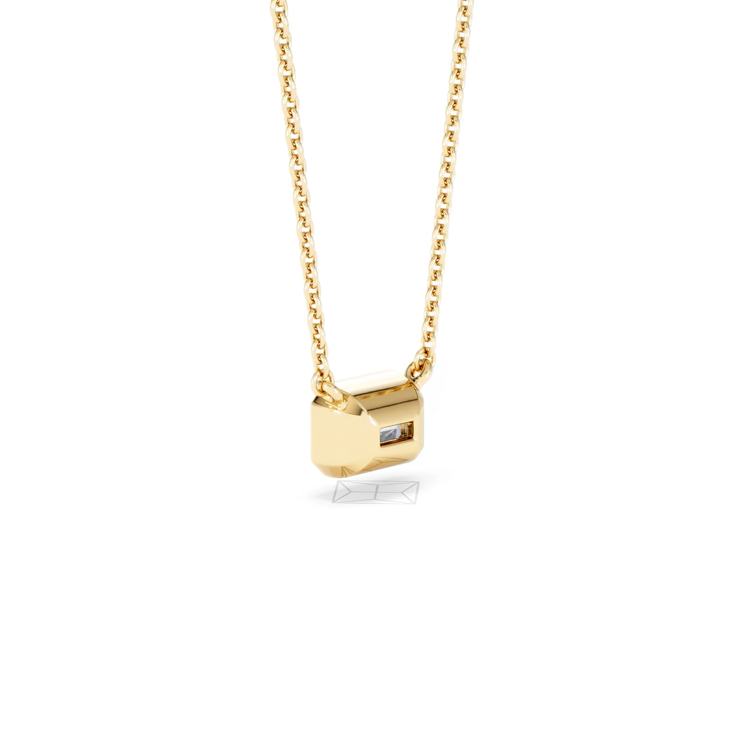 Horizon Emerald Cut Lab Diamond Solitaire Necklace 0.50ct H/SI in 9K Gold - Image 59