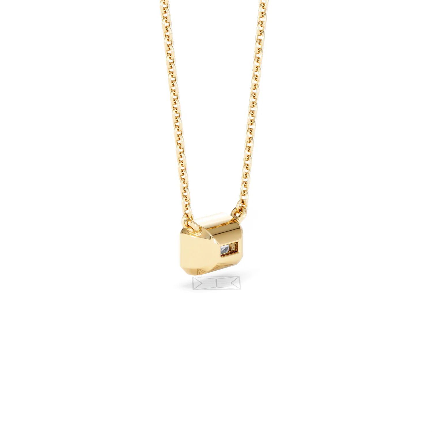 Horizon Emerald Cut Lab Diamond Solitaire Necklace 0.50ct H/SI in 9K Gold - Image 60