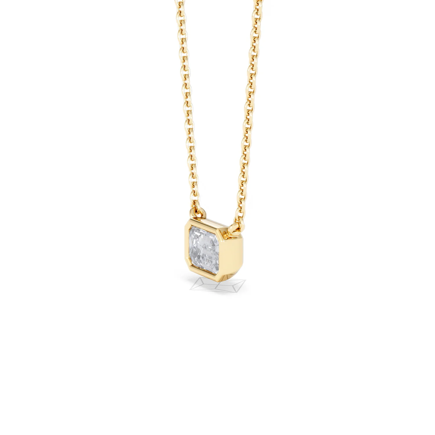 Horizon Emerald Cut Lab Diamond Solitaire Necklace 0.50ct H/SI in 9K Gold - Image 77