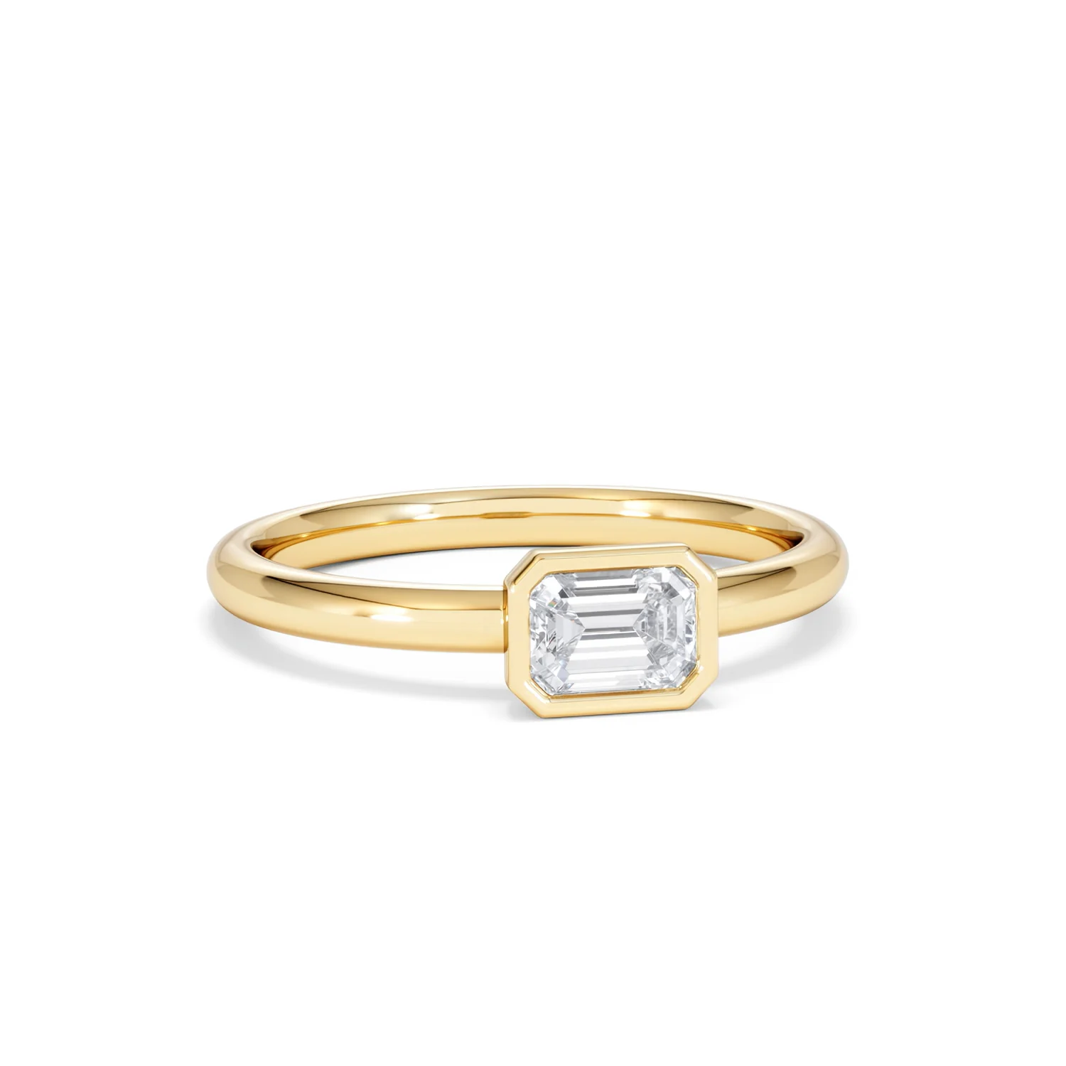 Horizon Emerald Cut Lab Diamond Solitaire Ring 0.50ct H/SI in 9K Gold - Image 13
