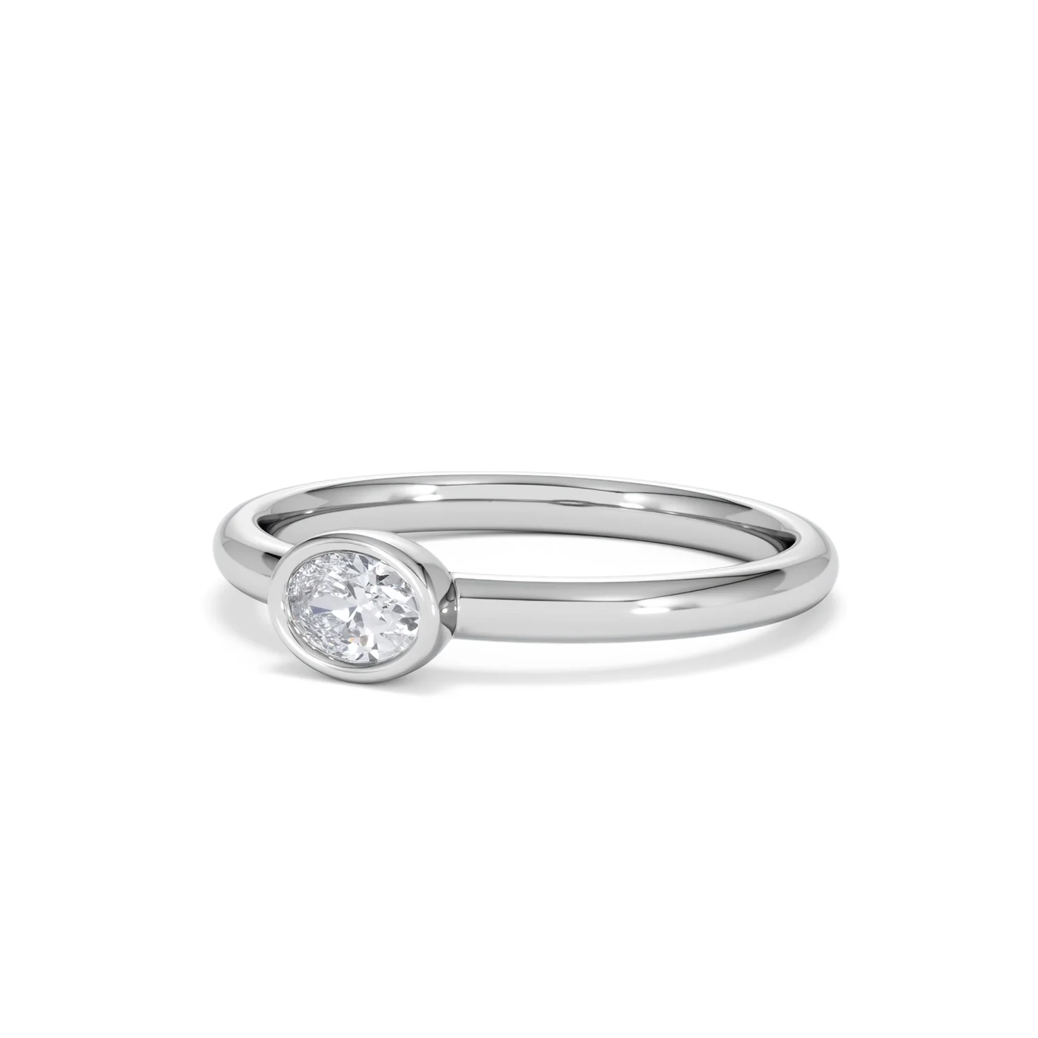 Horizon Oval Cut Lab Diamond Solitaire Ring 0.25ct H/SI in 925 Silver - Image 83
