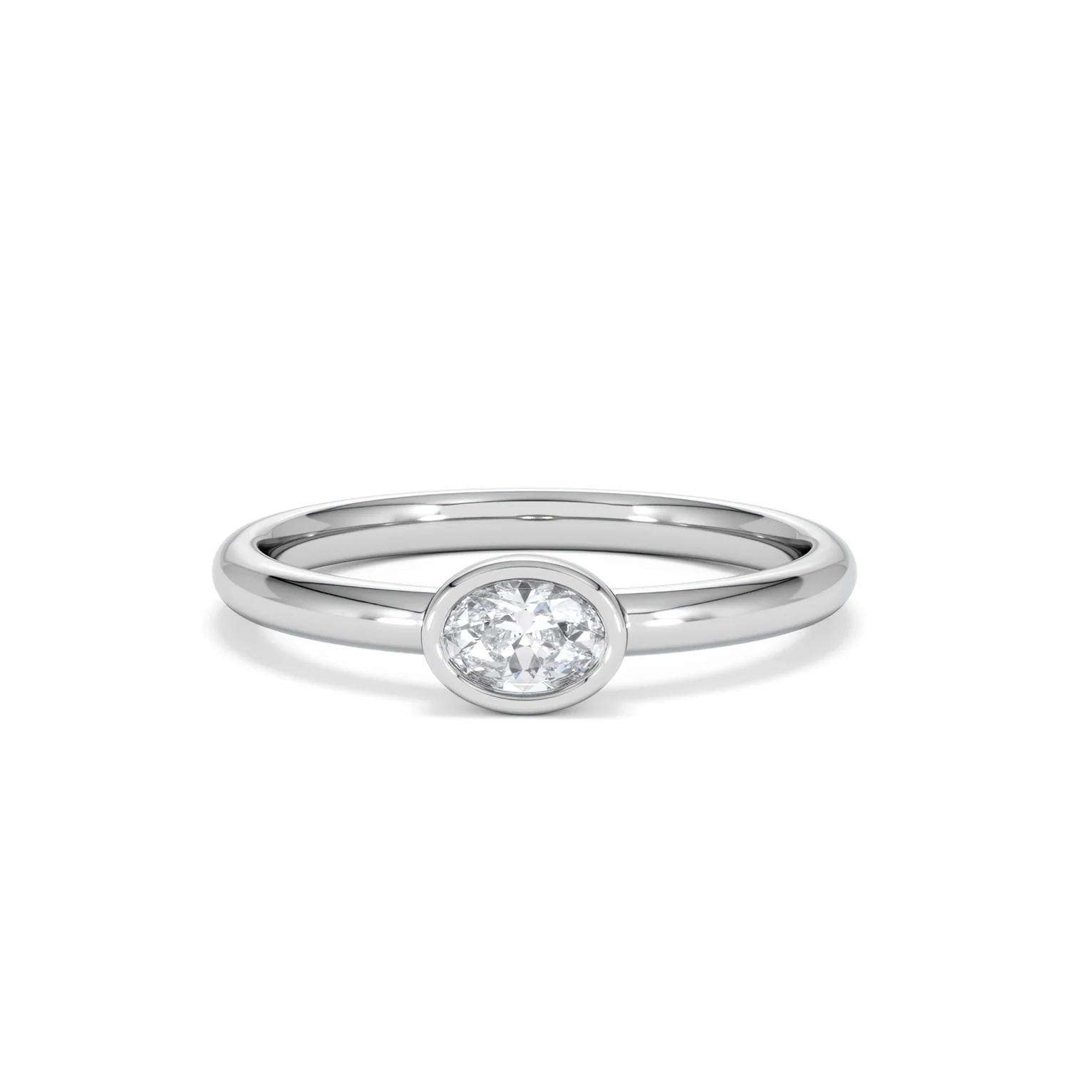 Horizon Oval Cut Lab Diamond Solitaire Ring 0.25ct H/SI in 925 Silver - Image 89
