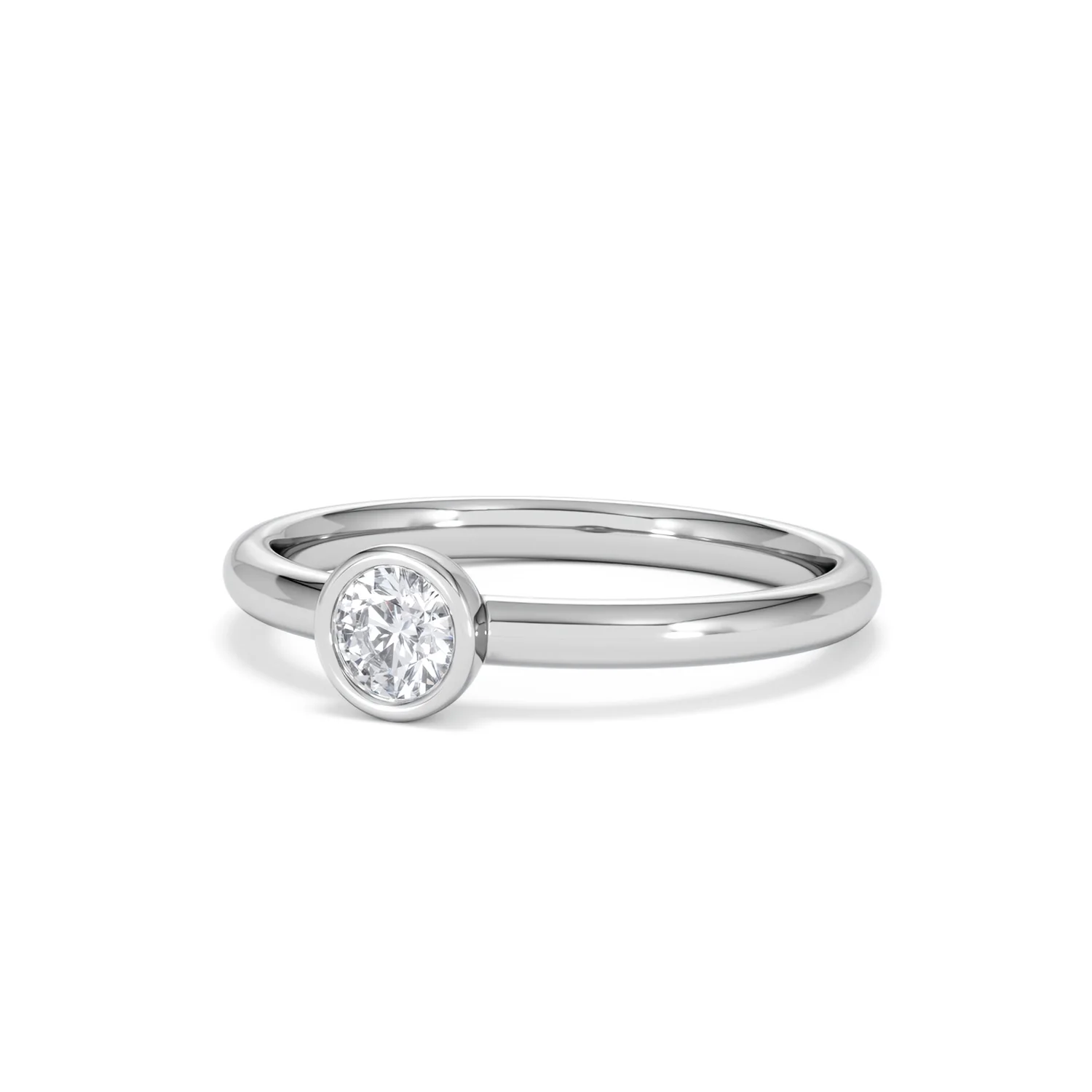 Horizon Round Cut Lab Diamond Solitaire Ring 0.25ct H/SI in 925 Silver - Image 84