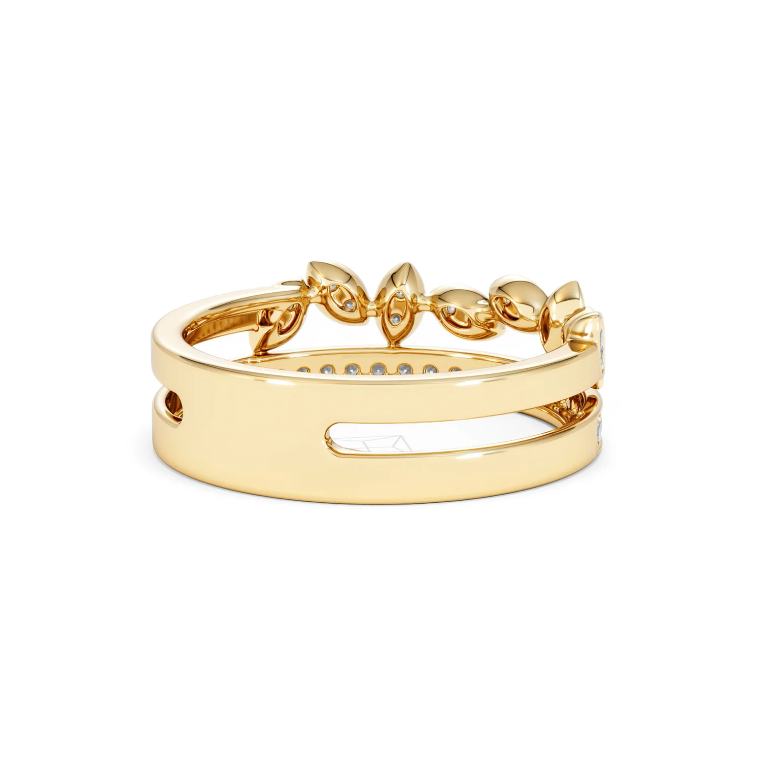 Double Band Stacking Ring Lab Diamond 0.25ct in 18K Gold Vermeil - Image 42