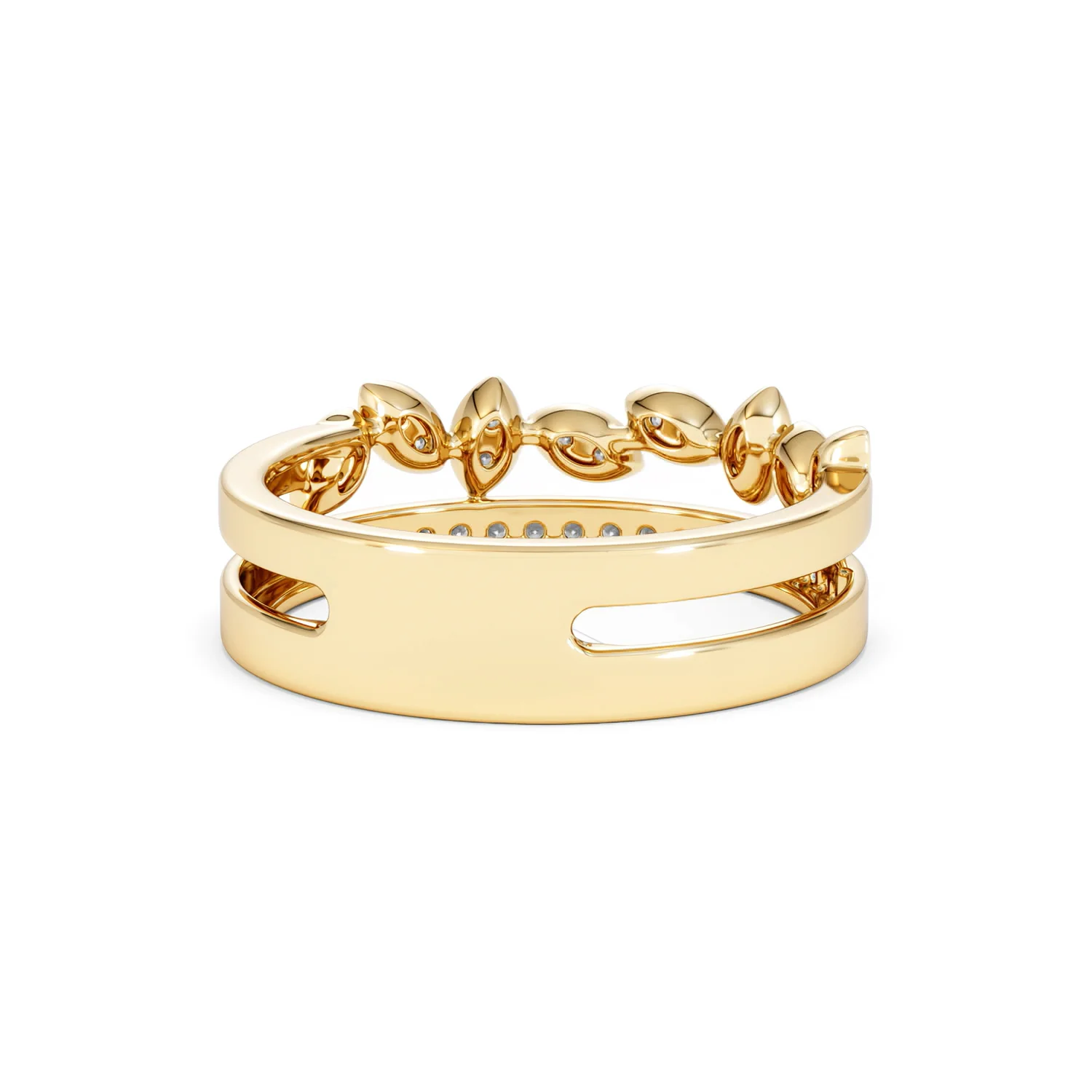 Double Band Stacking Ring Lab Diamond 0.25ct in 18K Gold Vermeil - Image 46