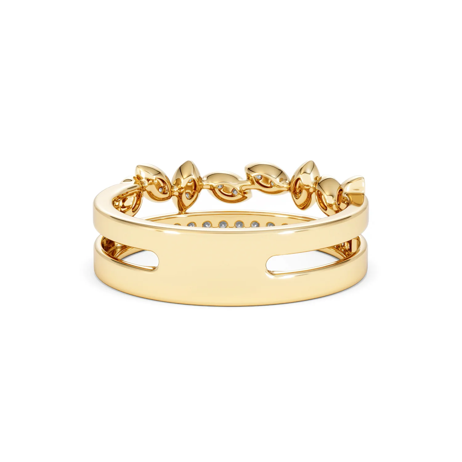Double Band Stacking Ring Lab Diamond 0.25ct in 18K Gold Vermeil - Image 48