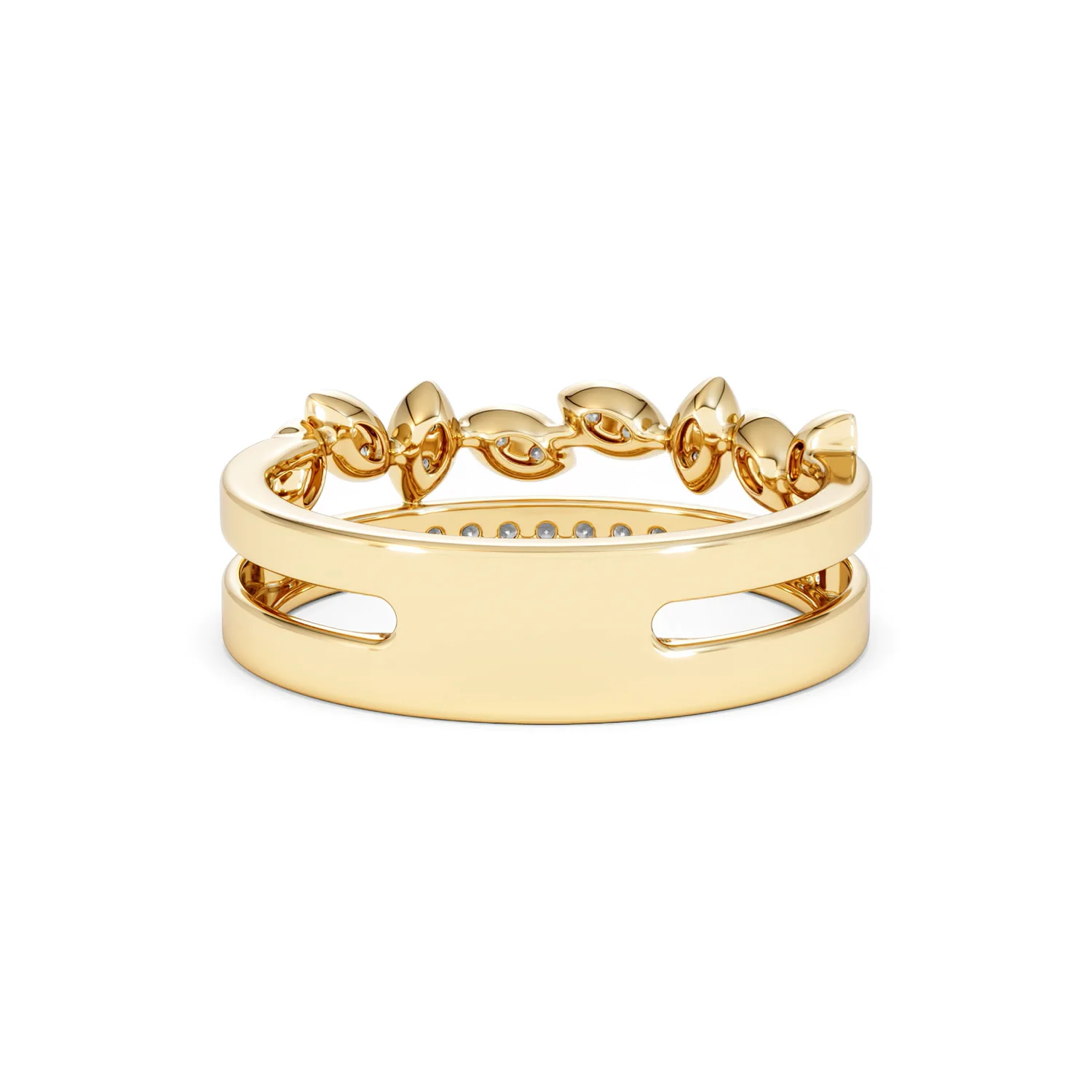 Double Band Stacking Ring Lab Diamond 0.25ct in 18K Gold Vermeil - Image 49