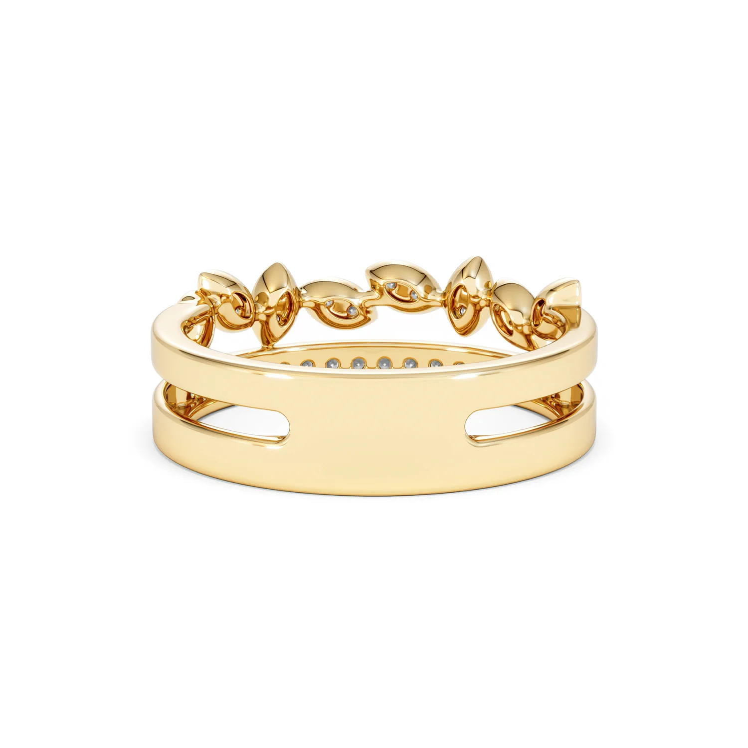 Double Band Stacking Ring Lab Diamond 0.25ct in 18K Gold Vermeil - Image 50