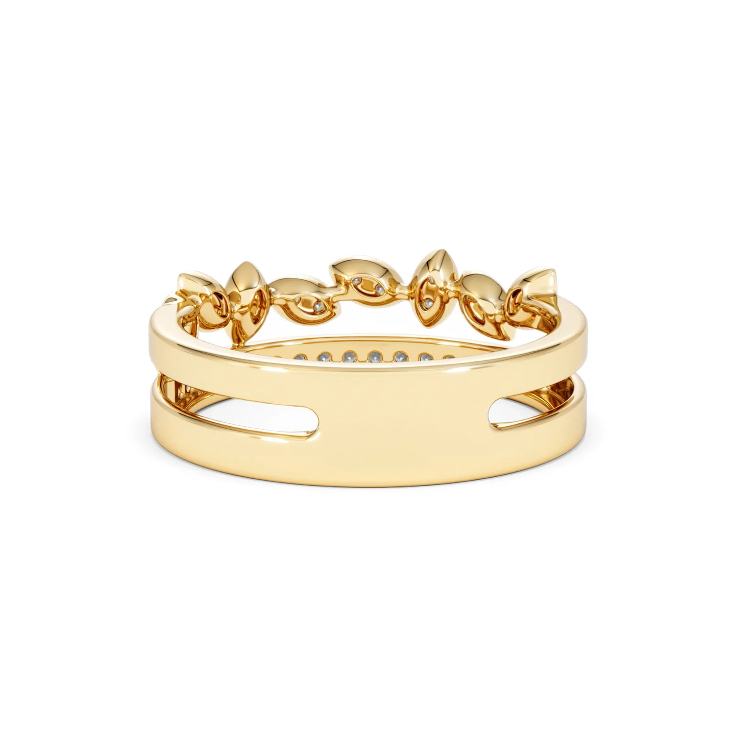 Double Band Stacking Ring Lab Diamond 0.25ct in 18K Gold Vermeil - Image 52