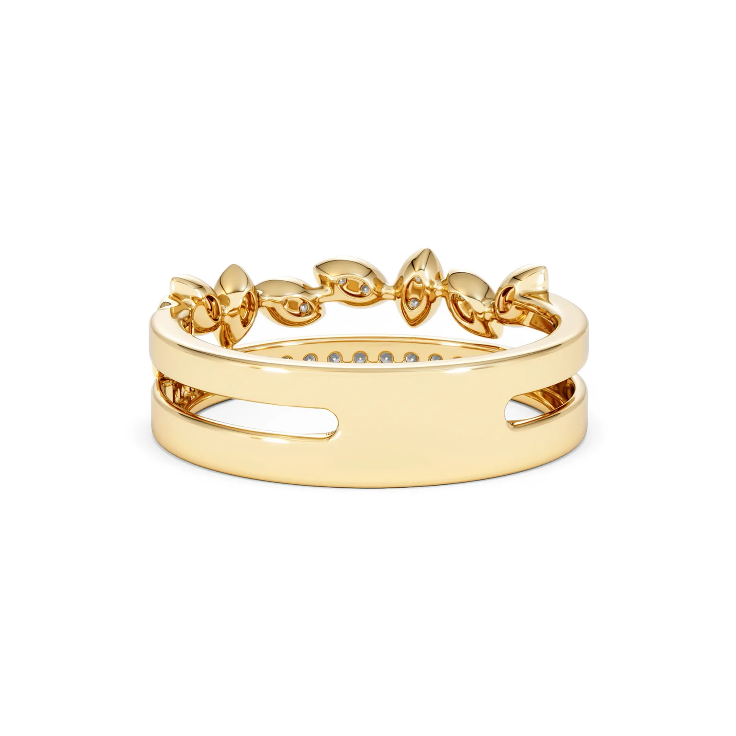 Double Band Stacking Ring Lab Diamond 0.25ct in 18K Gold Vermeil - Image 53