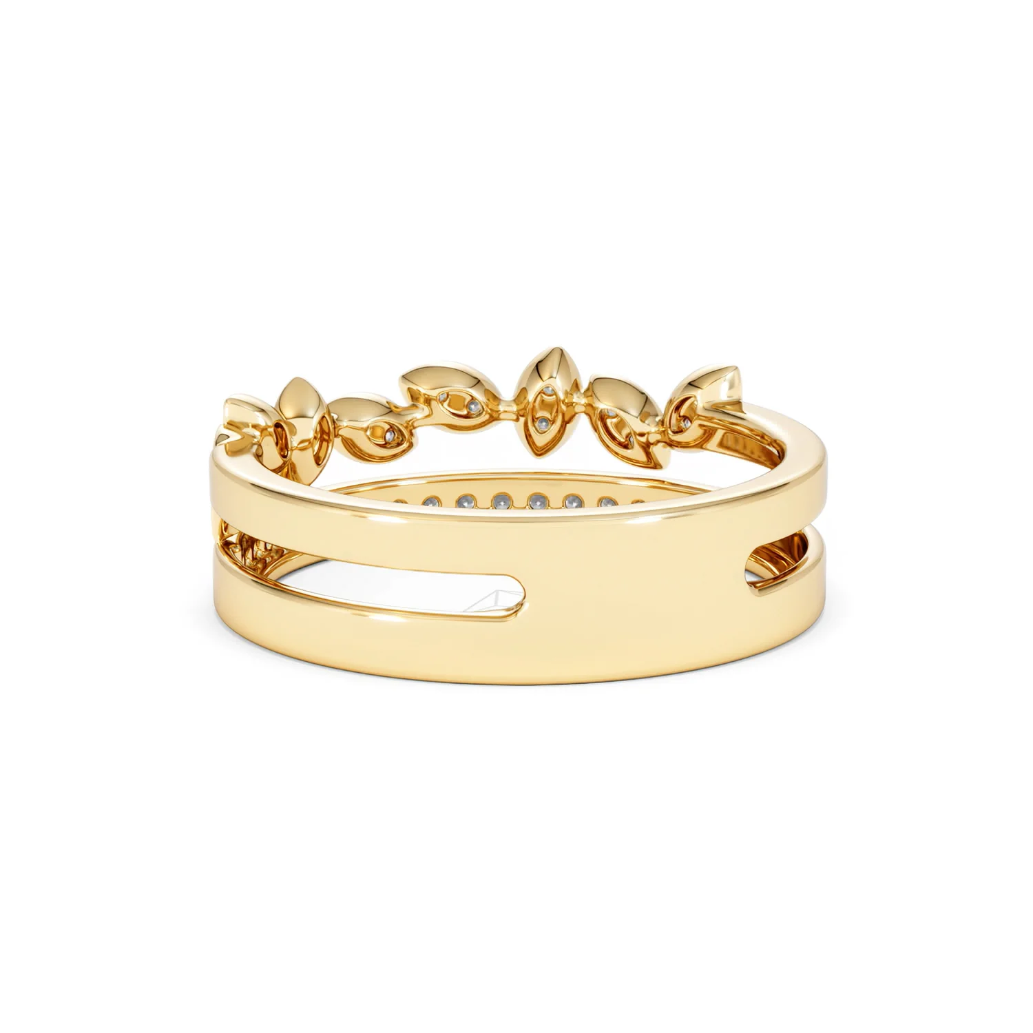 Double Band Stacking Ring Lab Diamond 0.25ct in 18K Gold Vermeil - Image 55