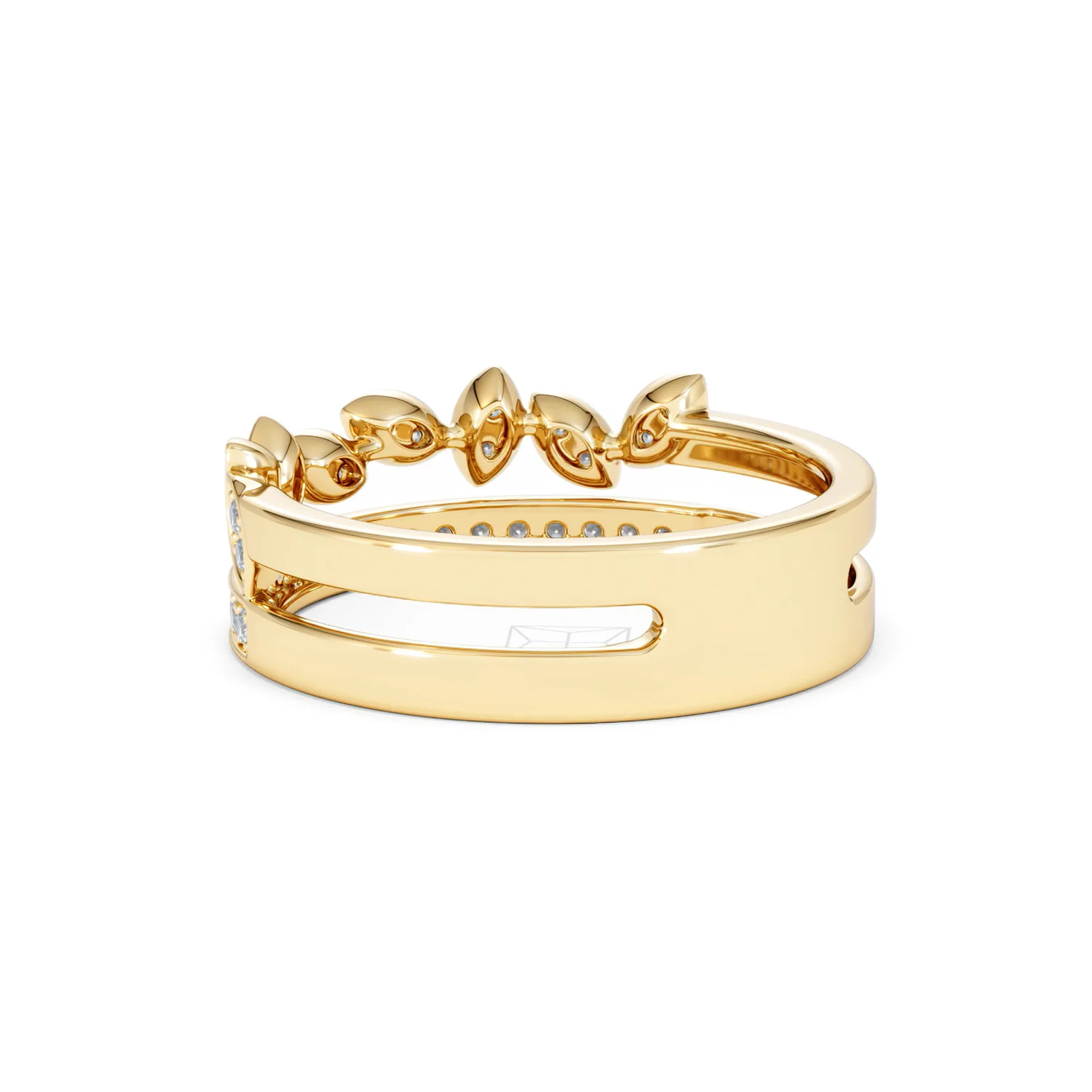 Double Band Stacking Ring Lab Diamond 0.25ct in 18K Gold Vermeil - Image 59