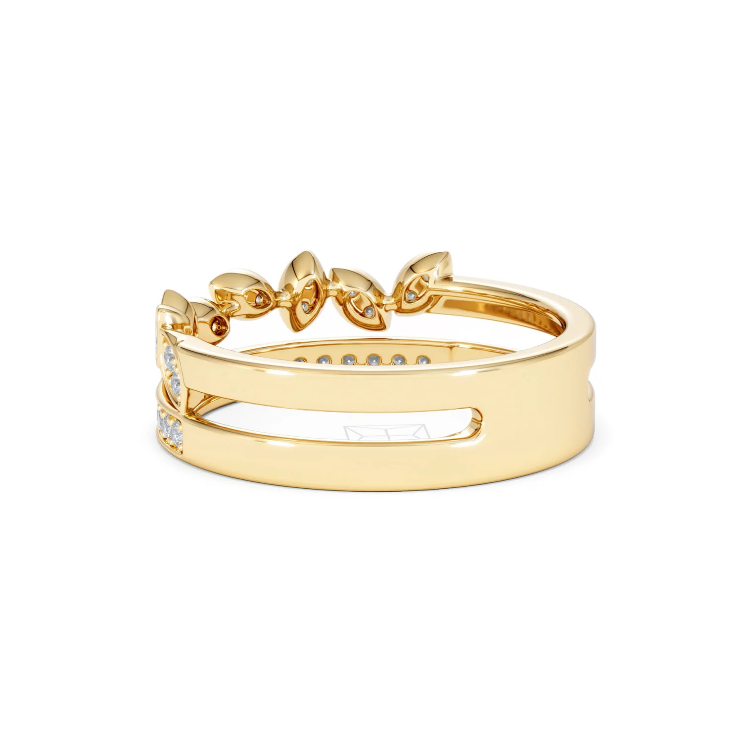 Double Band Stacking Ring Lab Diamond 0.25ct in 18K Gold Vermeil - Image 61