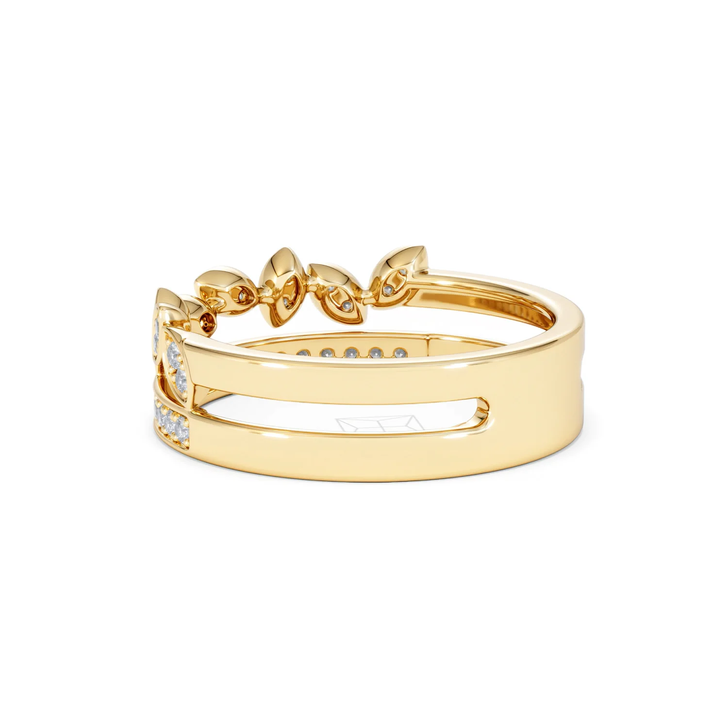Double Band Stacking Ring Lab Diamond 0.25ct in 18K Gold Vermeil - Image 62