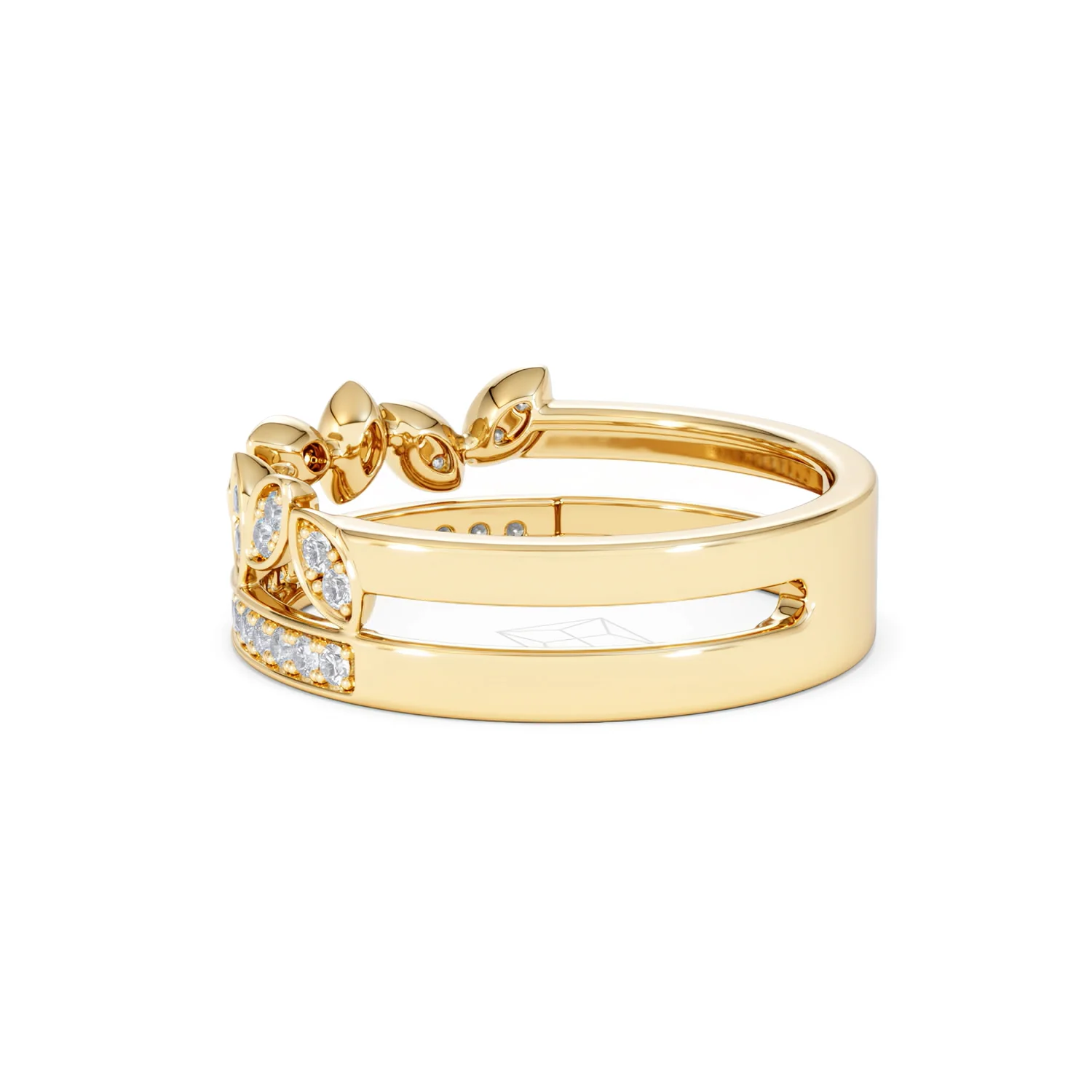 Double Band Stacking Ring Lab Diamond 0.25ct in 18K Gold Vermeil - Image 66