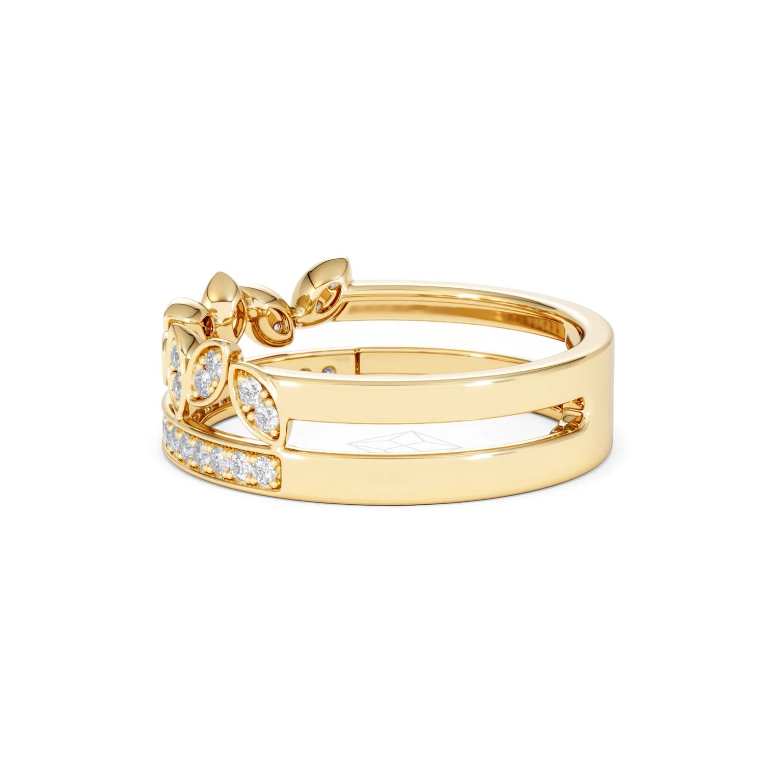 Double Band Stacking Ring Lab Diamond 0.25ct in 18K Gold Vermeil - Image 68