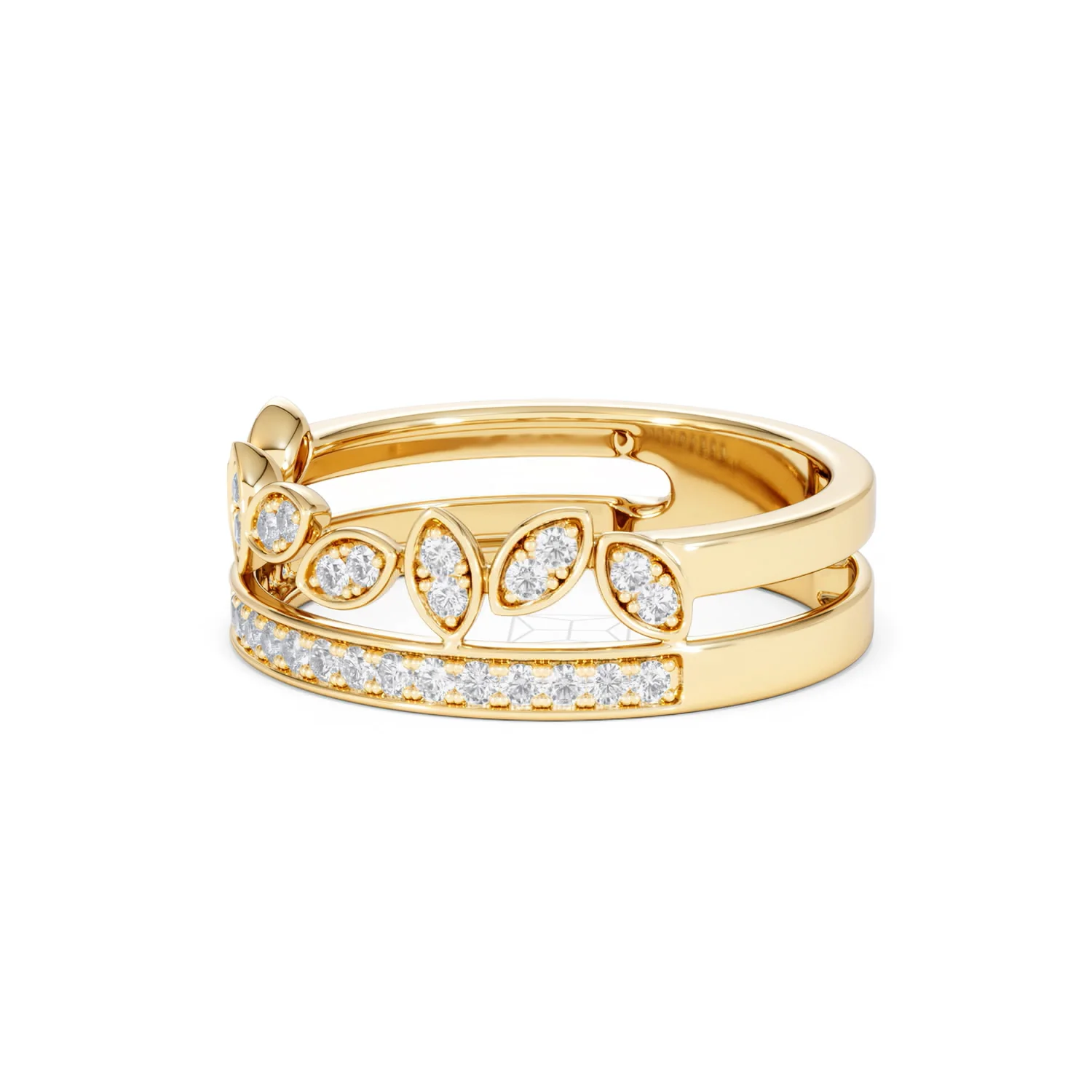 Double Band Stacking Ring Lab Diamond 0.25ct in 18K Gold Vermeil - Image 79