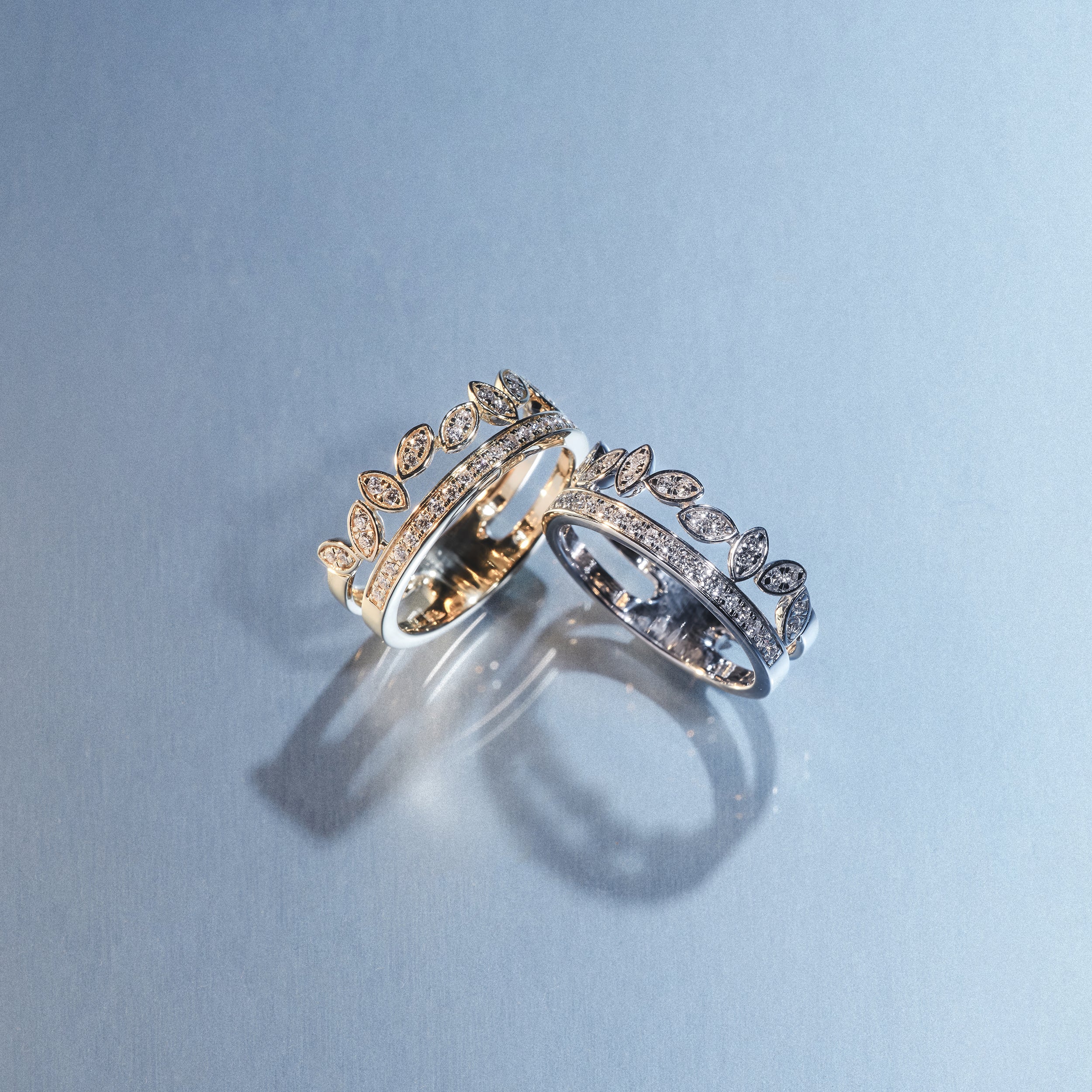 Double Band Stacking Ring Lab Diamond 0.25ct in 18K Gold Vermeil - Image 8