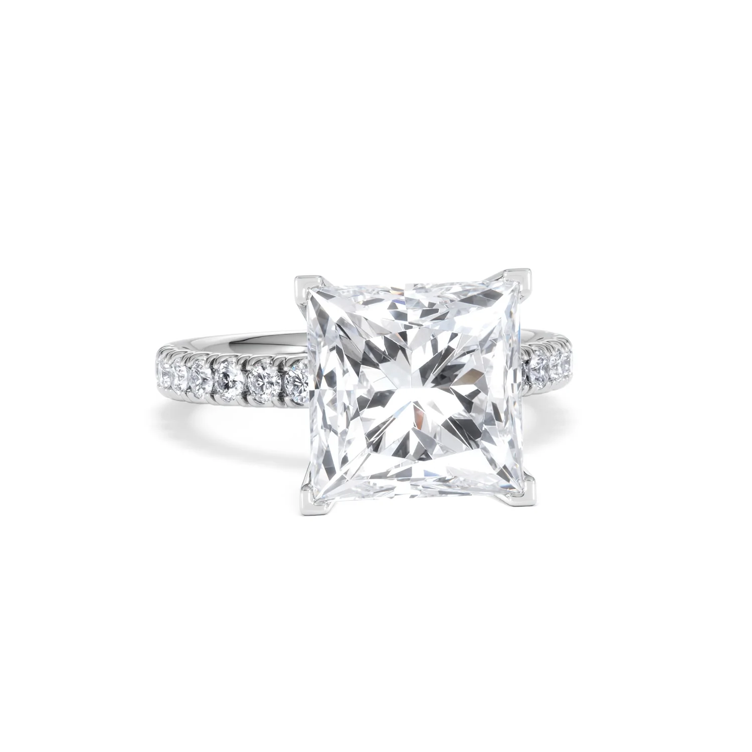 Katerina 5.55ct Lab Diamond Princess Cut Engagement Ring in Platinum G/VS1 - Image 10