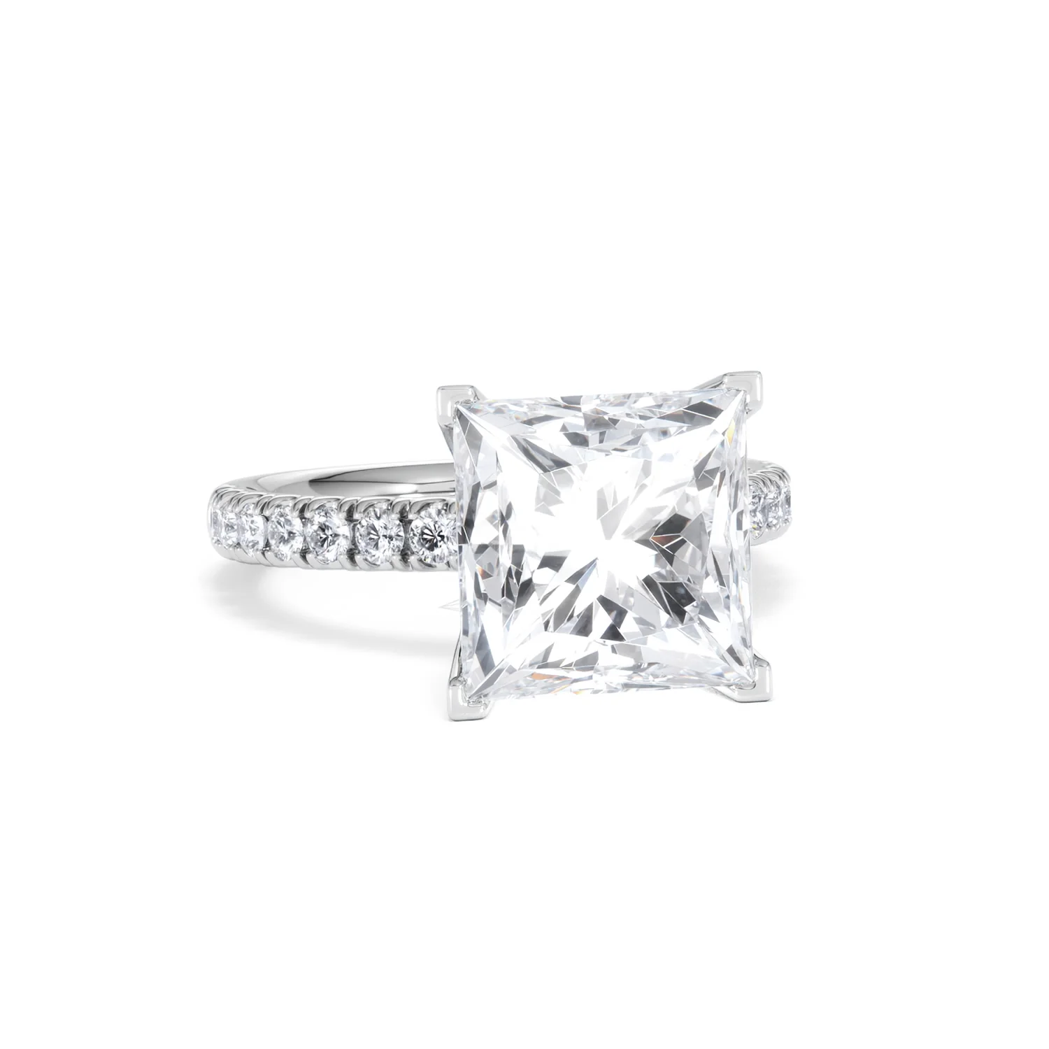 Katerina 5.55ct Lab Diamond Princess Cut Engagement Ring in Platinum G/VS1 - Image 11