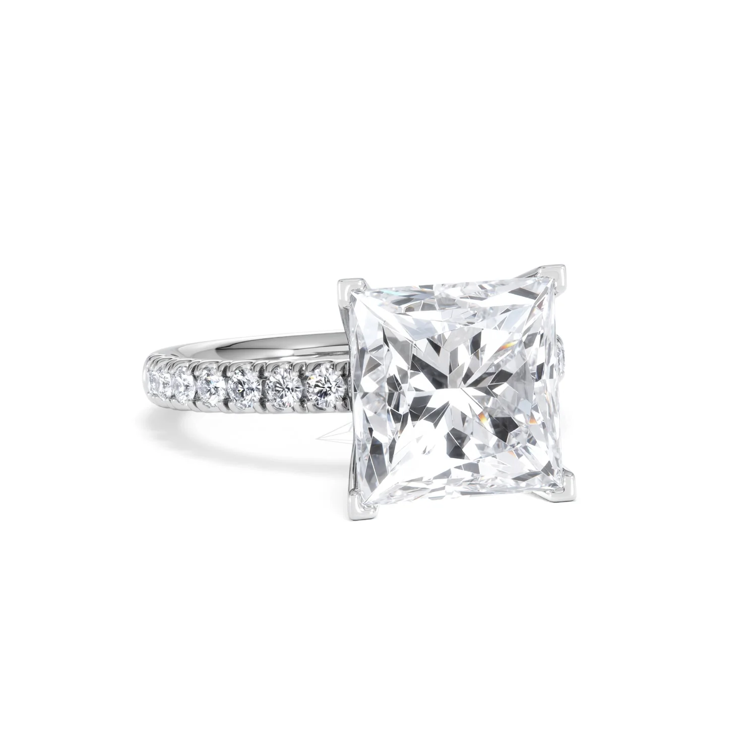 Katerina 5.55ct Lab Diamond Princess Cut Engagement Ring in Platinum G/VS1 - Image 12