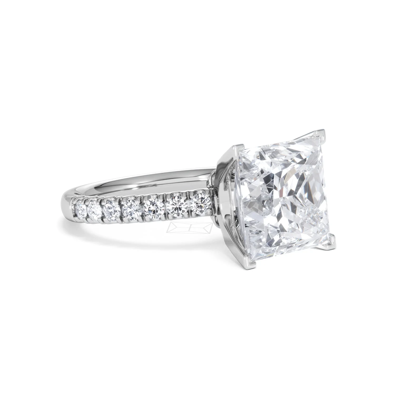 Katerina 5.55ct Lab Diamond Princess Cut Engagement Ring in Platinum G/VS1 - Image 17