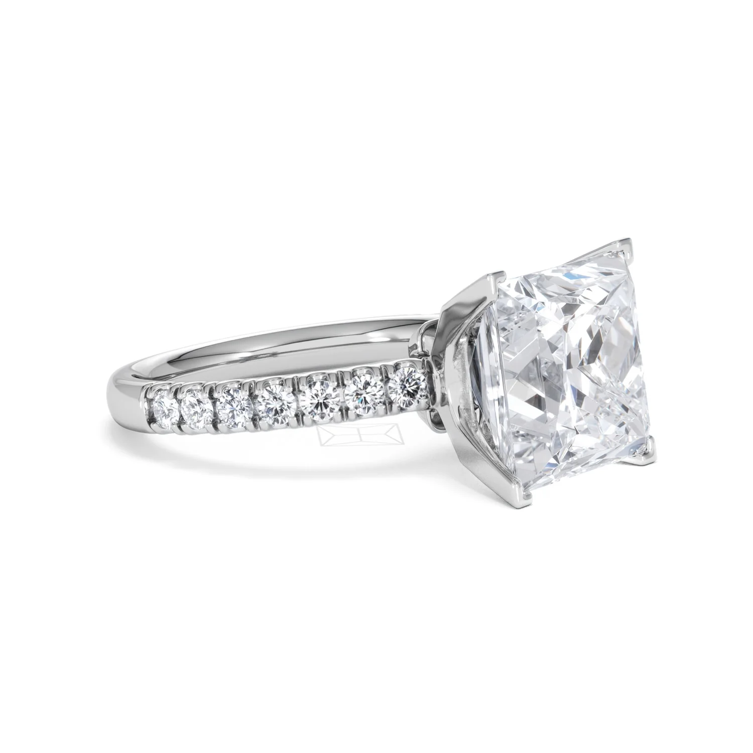 Katerina 5.55ct Lab Diamond Princess Cut Engagement Ring in Platinum G/VS1 - Image 19