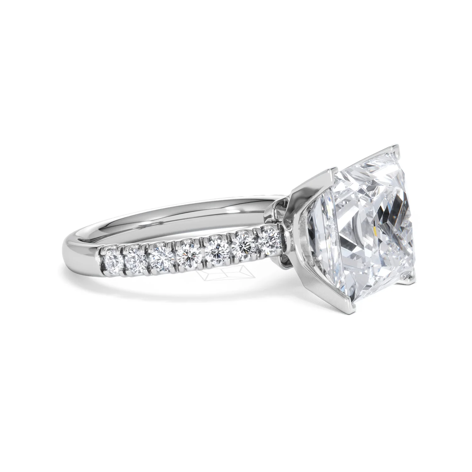 Katerina 5.55ct Lab Diamond Princess Cut Engagement Ring in Platinum G/VS1 - Image 21
